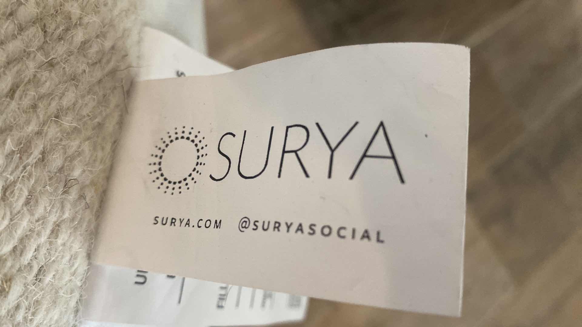 Photo 1 of SURYA CREAM AND BLACK POOF 21” x 19”