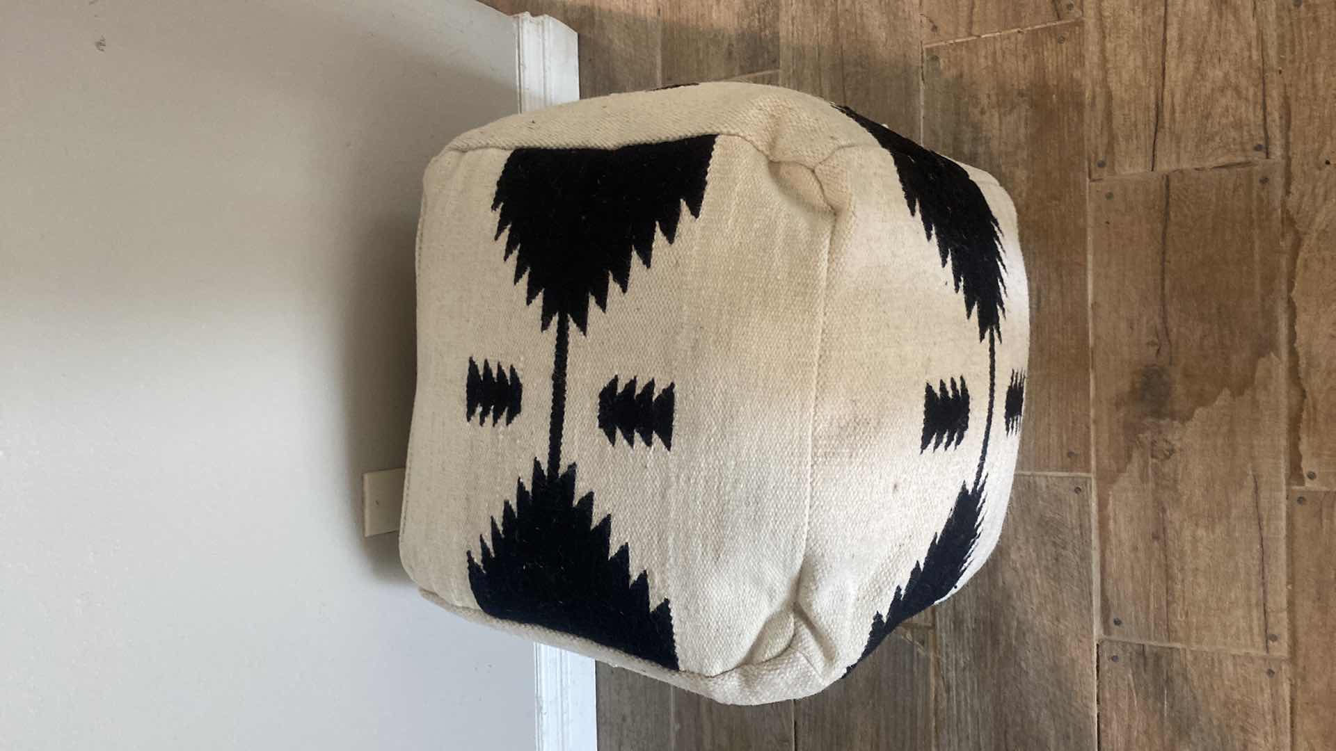 Photo 1 of SURYA CREAM AND BLACK POOF 21” x 19”