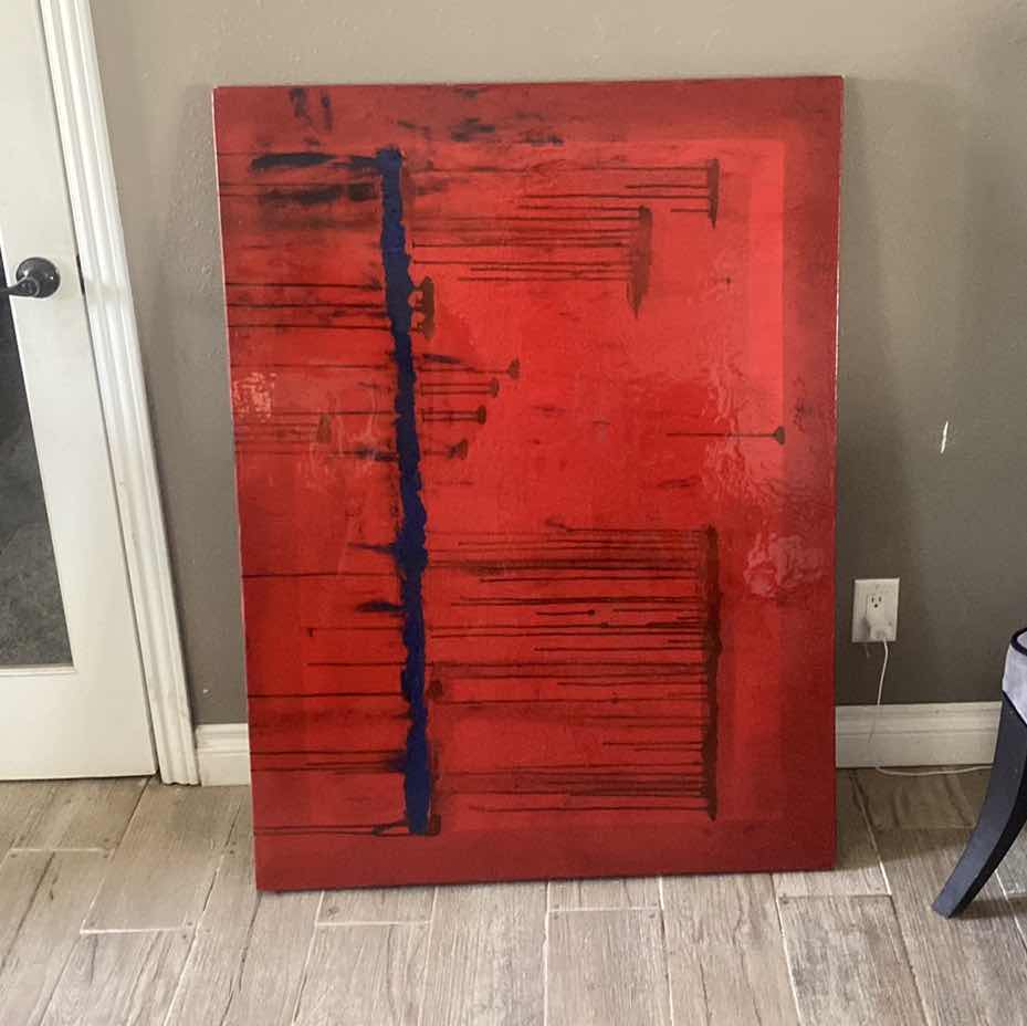 Photo 1 of STRETCHED CANVAS WITH COATING MODERN RED ARTWORK 36” x 48”