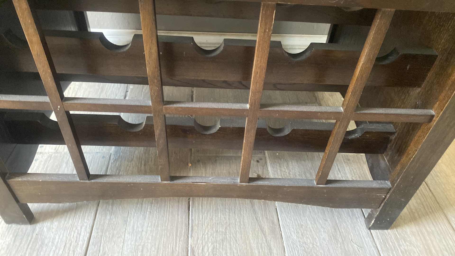 Photo 1 of DARK WOOD BAR CART 33“ x 21“ H38”