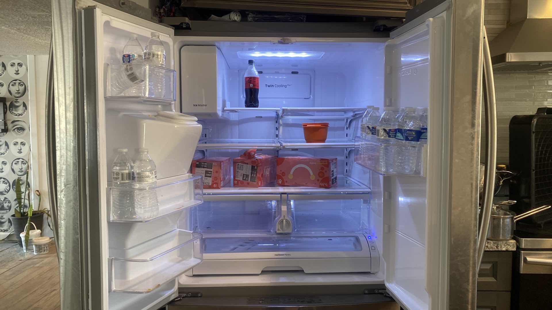 Photo 1 of SAMSUNG SMART FAMILY HUB REFRIGERATOR MODEL RF265BEAESR/AA STAINLESS STEEL WITH ICE-MAKER 35 3/4" X 35 3/4"  H70"