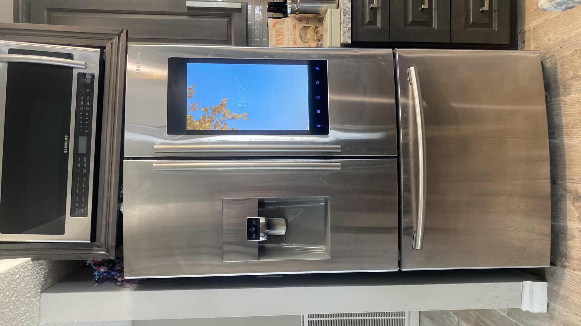 Photo 1 of SAMSUNG SMART FAMILY HUB REFRIGERATOR MODEL RF265BEAESR/AA STAINLESS STEEL WITH ICE-MAKER 35 3/4" X 35 3/4"  H70"