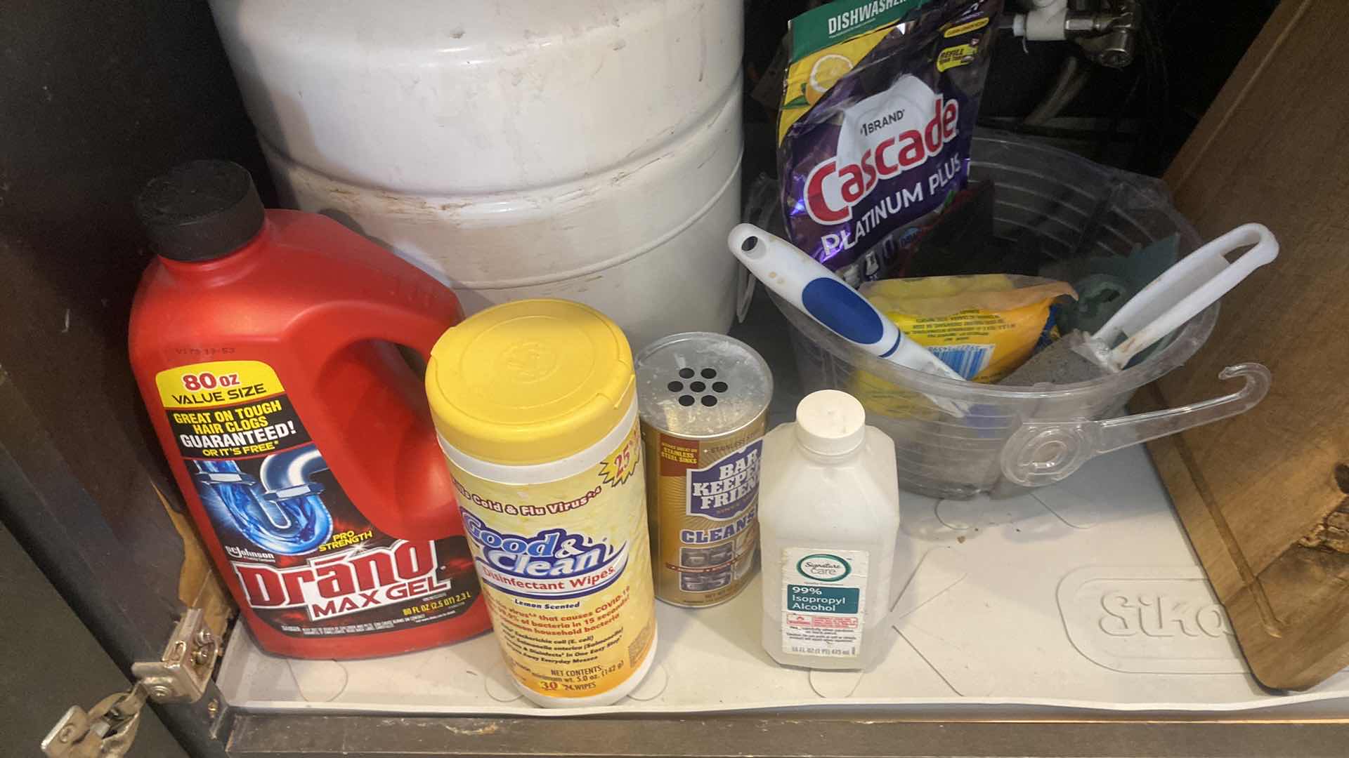 Photo 1 of CONTENTS KITCHEN CABINET-CLEANING SUPPLIES & BAGS