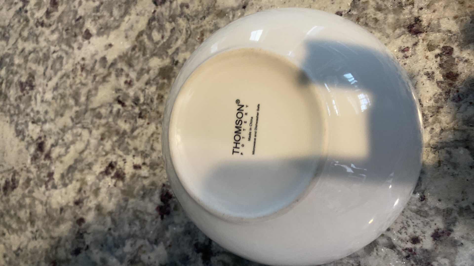 Photo 1 of CONTENTS KITCHEN CABINET-THOMSON POTTERY WHITE BOWLS & BAKEWARE