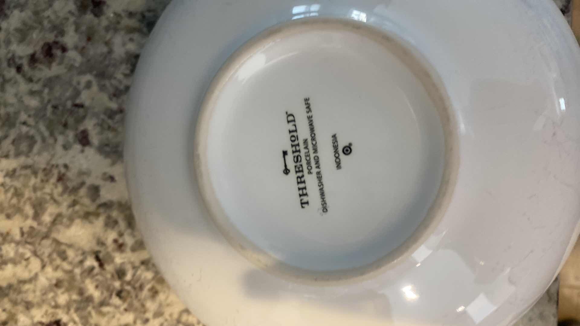 Photo 1 of CONTENTS KITCHEN CABINET-THOMSON POTTERY WHITE BOWLS & BAKEWARE