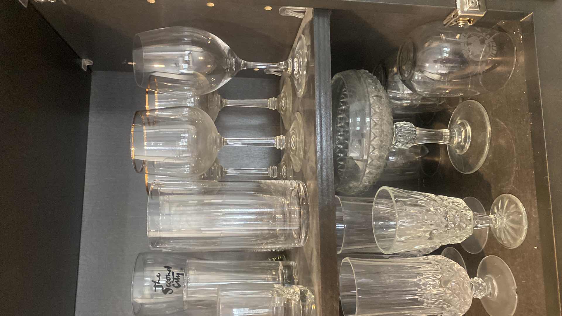 Photo 1 of CONTENTS KITCHEN CABINET-2 SHELVES GLASSES & BARWARE