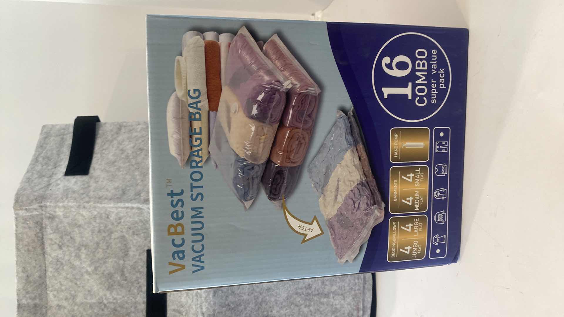 Photo 1 of 2-FABRIC FOLDABLE BAGS & NIB VAC BEST STORAGE BAGS