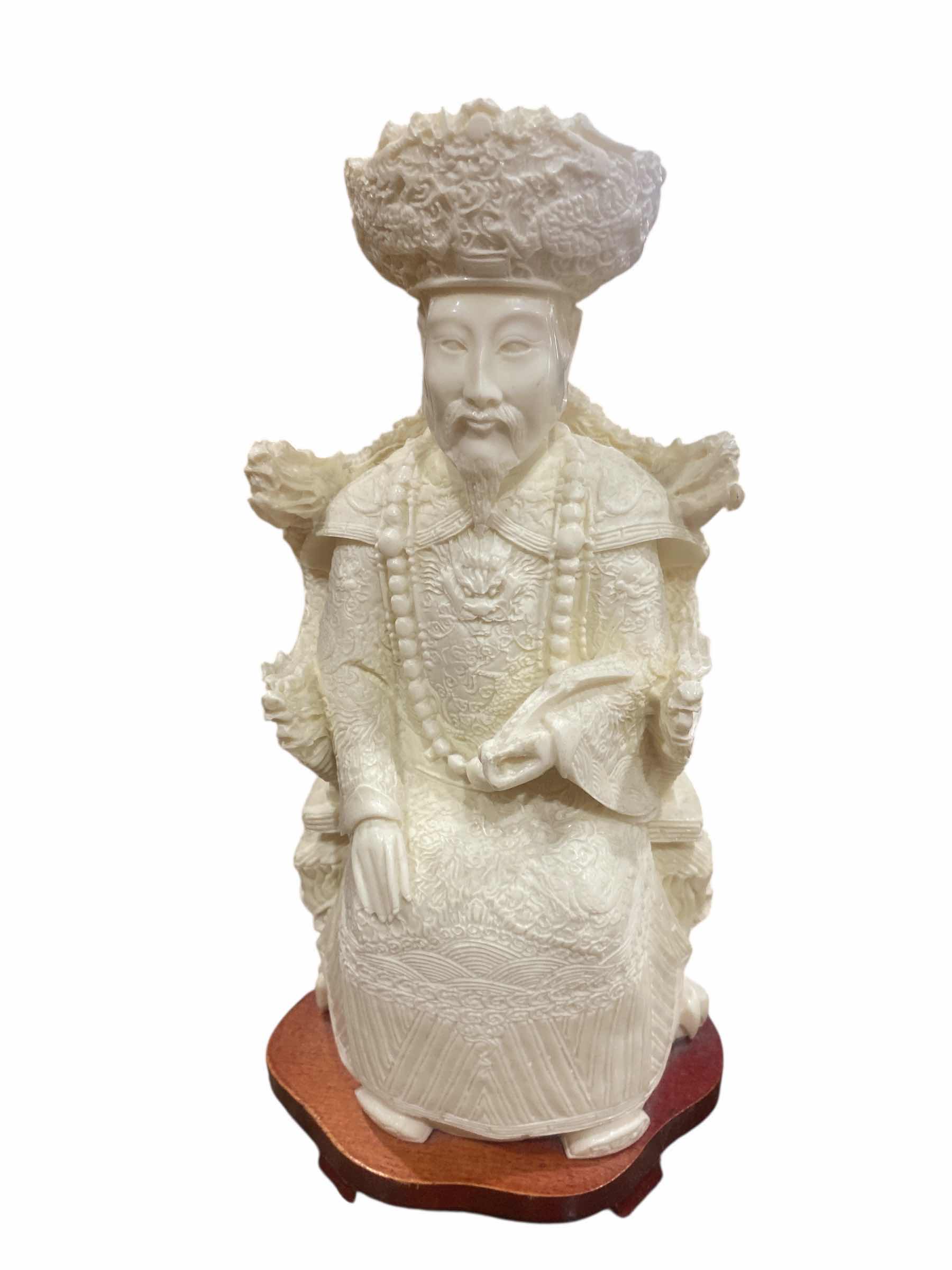 Photo 2 of CHINESE RESIN EMPEROR & EMPRESS MADE IN TAIWAN H12”