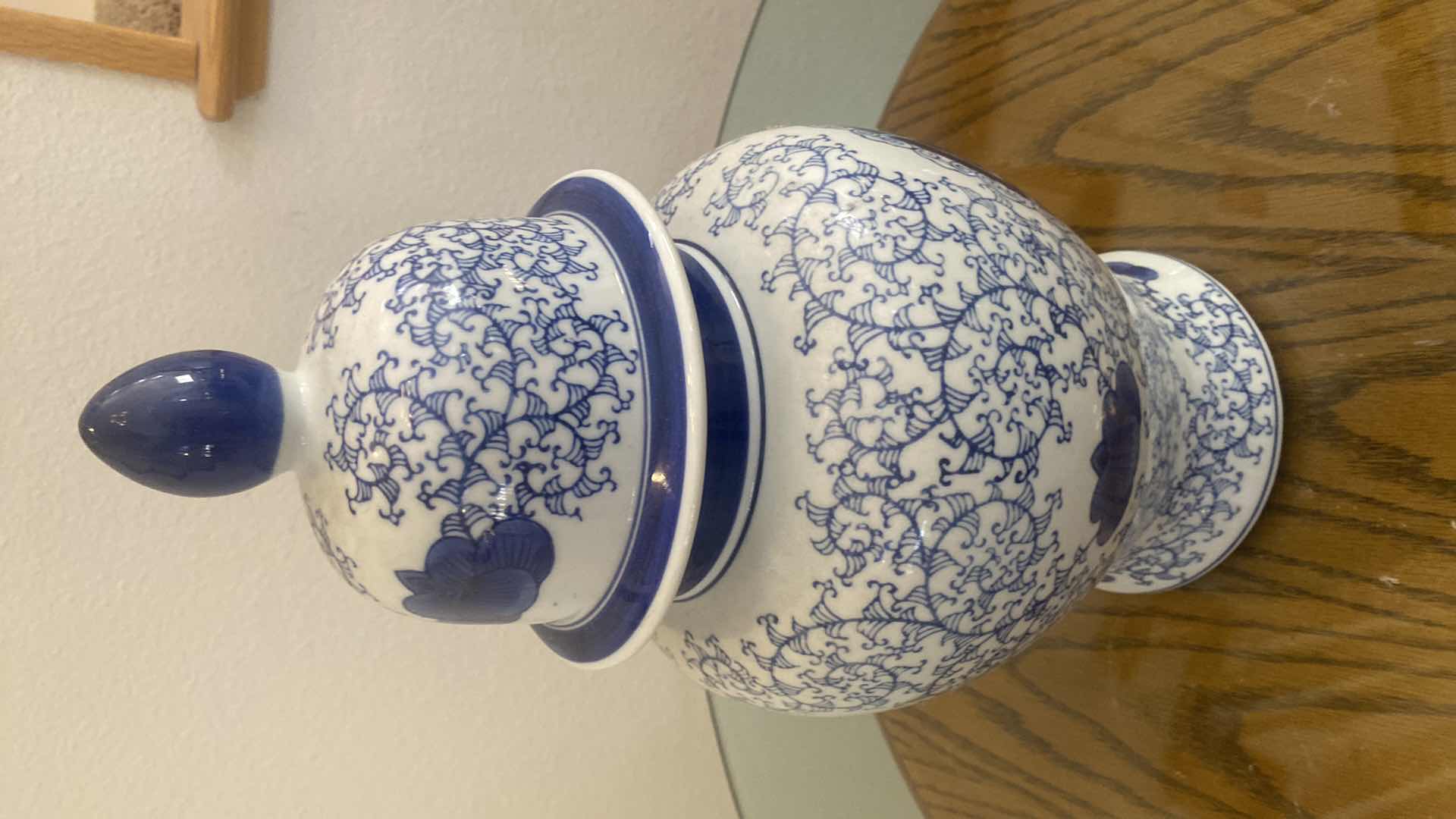 Photo 1 of BLUE & WHITE CHINESE CERAMIC GINGER JAR H16”