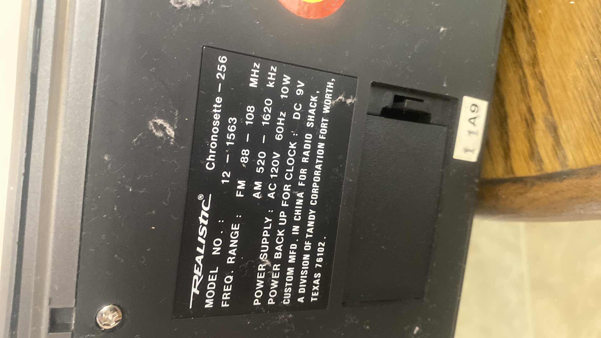 Photo 1 of REALISTIC CHRONOSETTE 256 RADIO  CASSETTE PLAYER