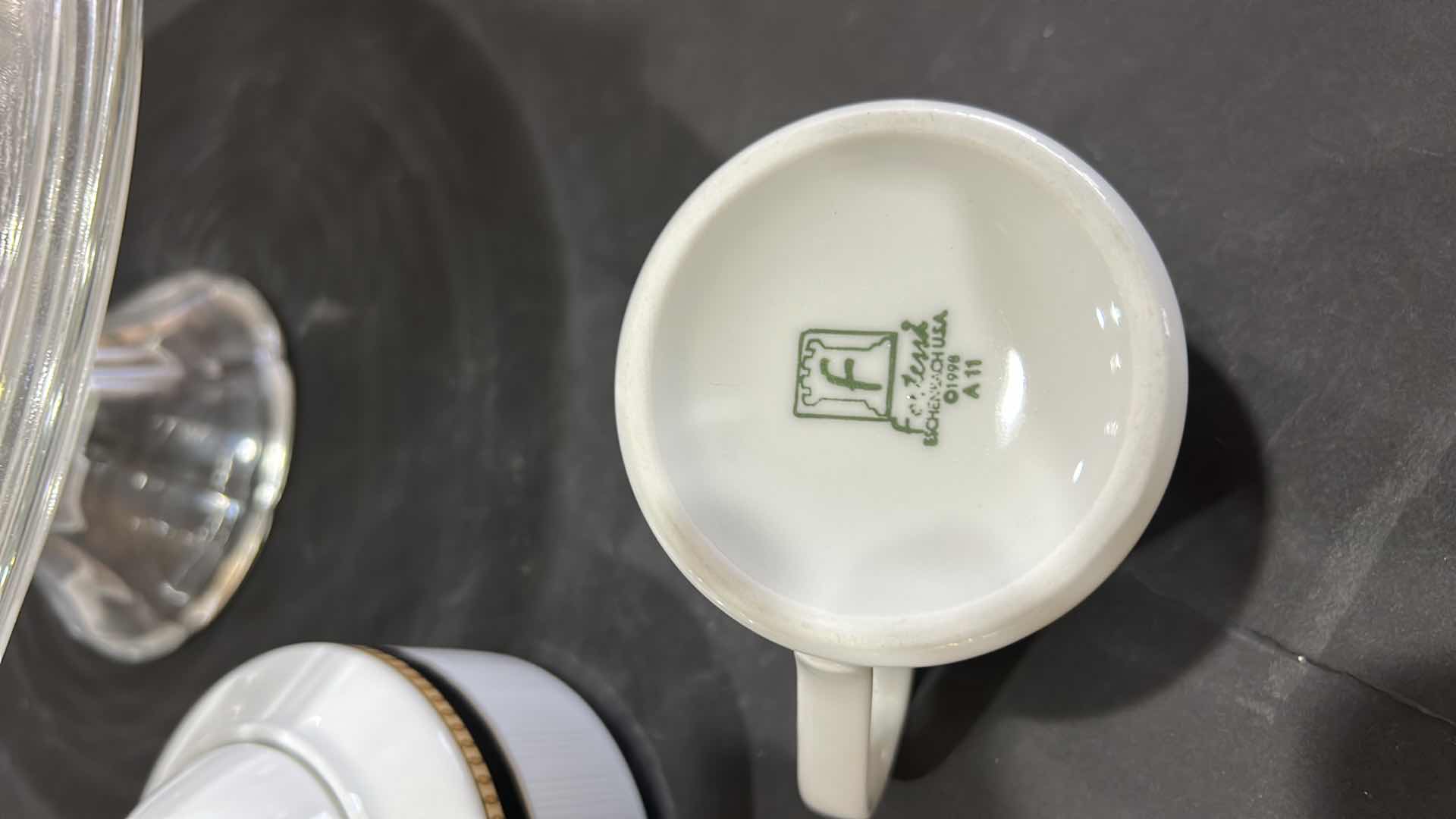 Photo 1 of CAKE STAND AND COVER, CREAM AND SUGAR