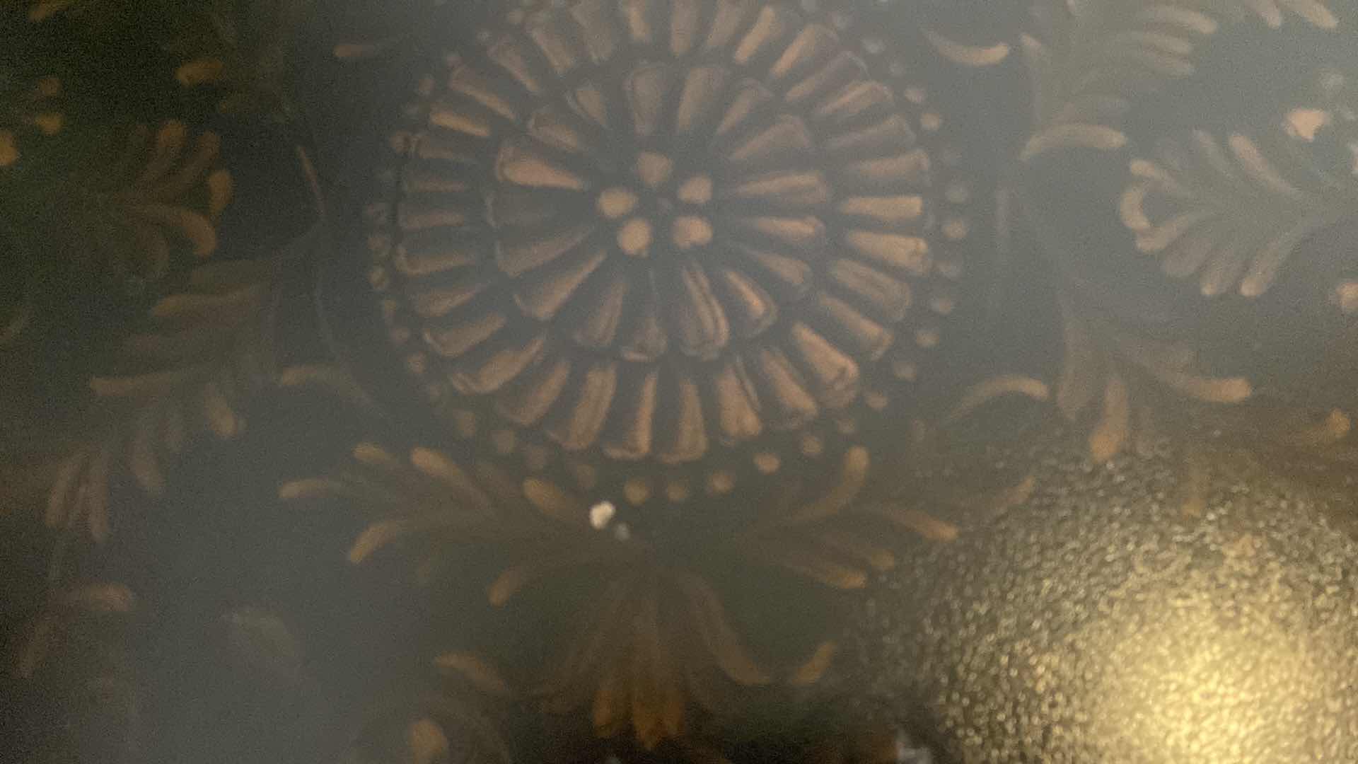 Photo 1 of LIGHT WEIGHT WOOD CONSOLE TABLE WITH HAND PAINTED TOP 32“ x 20“ H29 1/2”