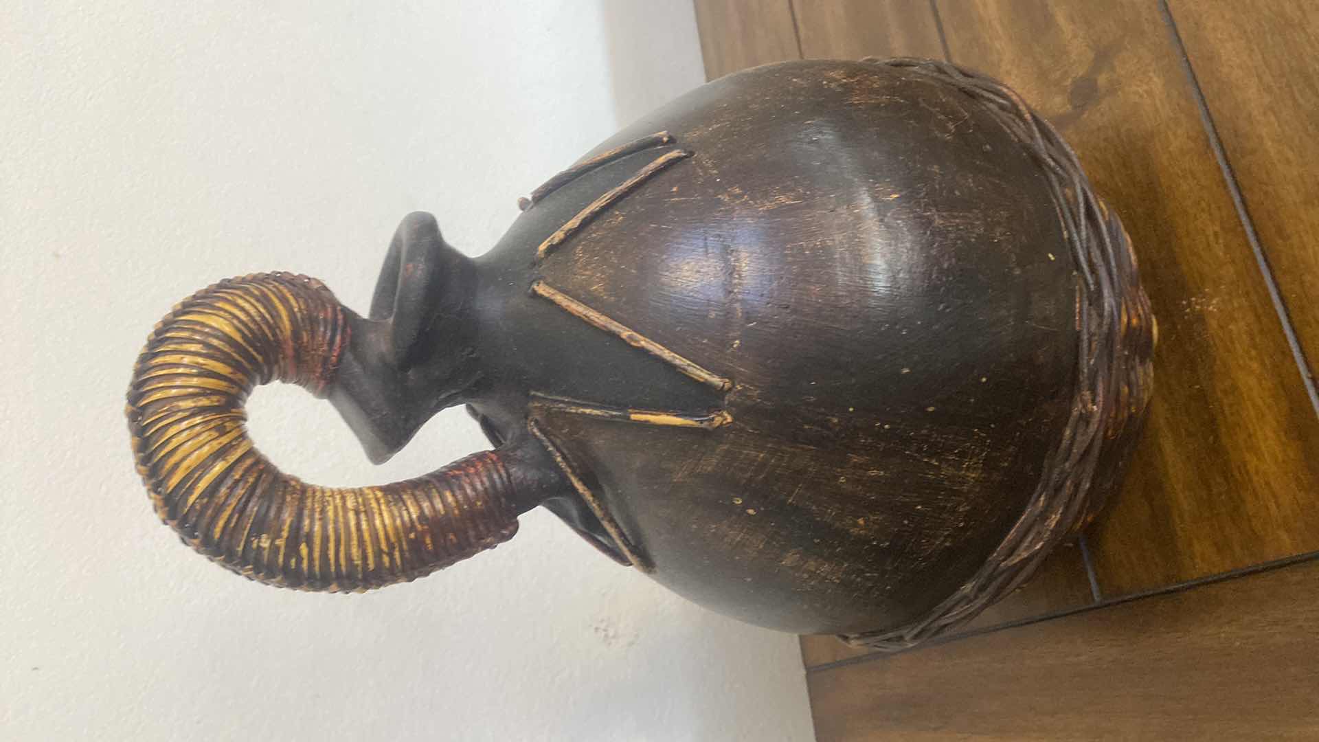 Photo 1 of POTTERY PITCHER/JUG WITH WICKER DETAIL H17”