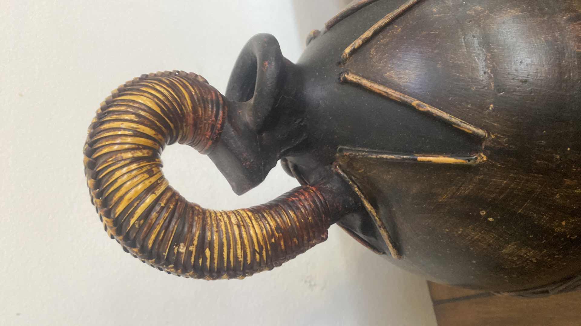 Photo 1 of POTTERY PITCHER/JUG WITH WICKER DETAIL H17”