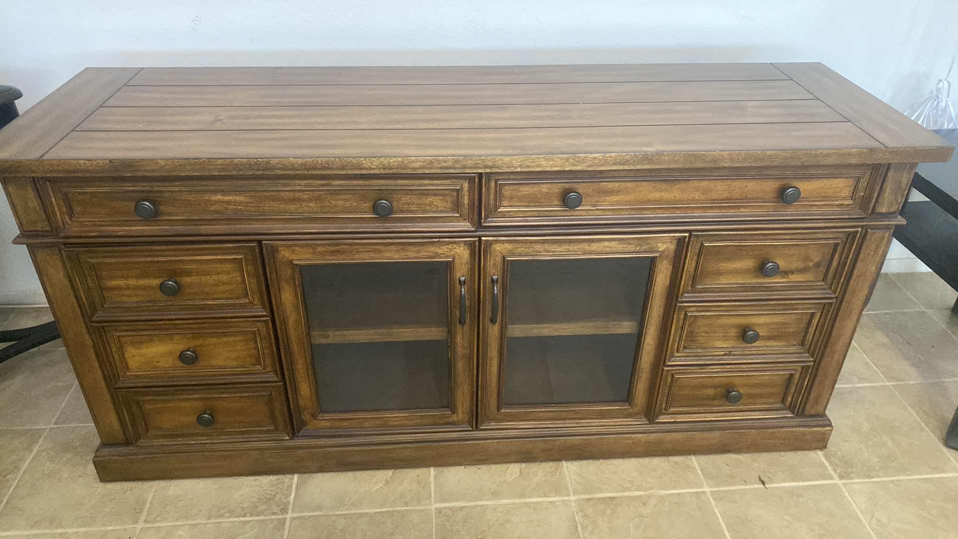 Photo 1 of WOOD FARMHOUSE STYLE SIDEBOARD/ENTERTAINMENT CENTER 66“ x 20“ H31”