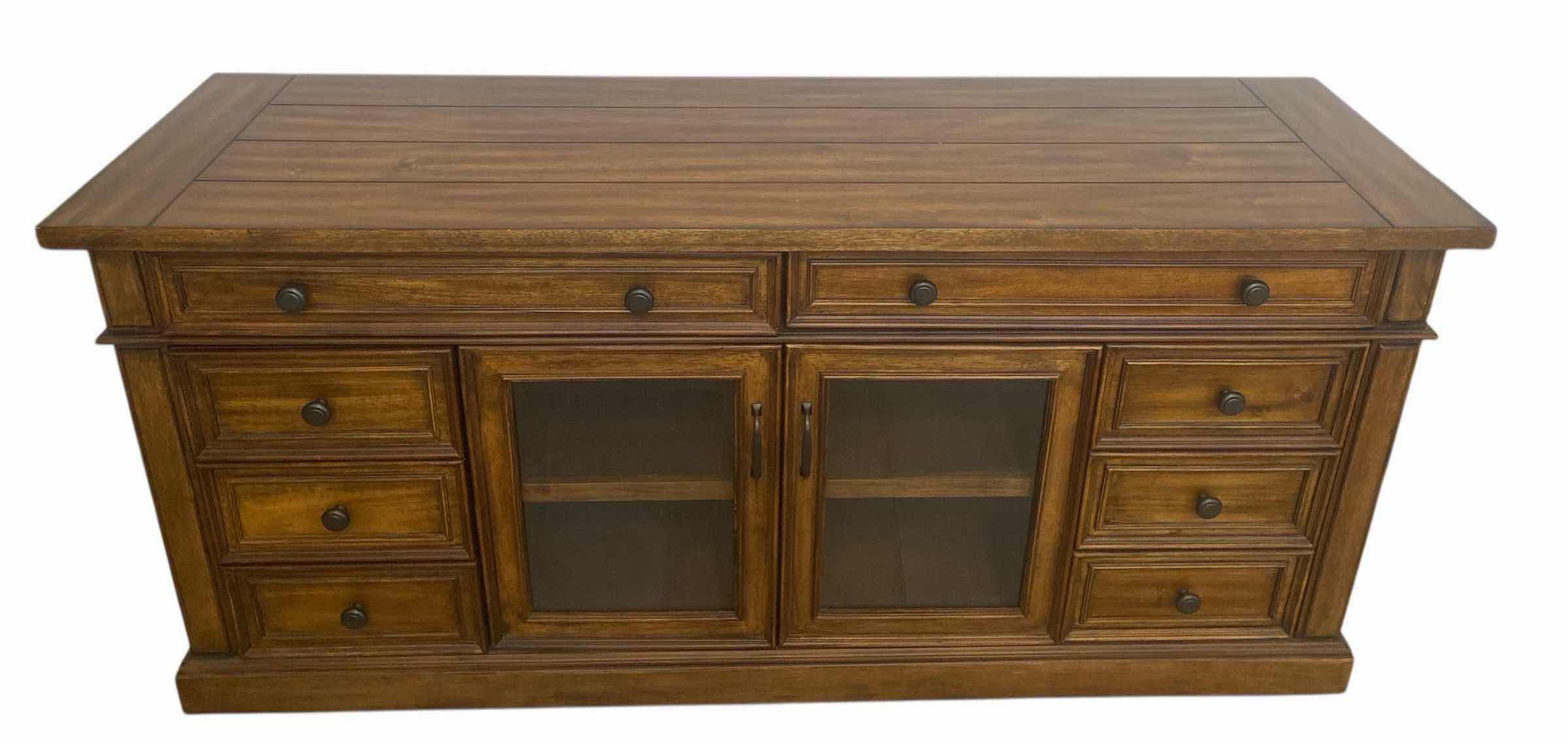 Photo 1 of WOOD FARMHOUSE STYLE SIDEBOARD/ENTERTAINMENT CENTER 66“ x 20“ H31”