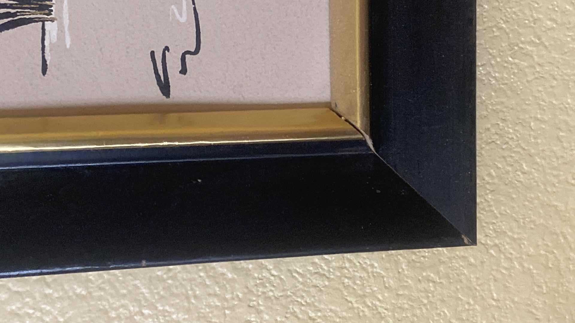 Photo 6 of BLACK FRAMED ASIAN SCENE PAINTING ON PAPER SIGNED ARTWORK 63” x 19 1/2”