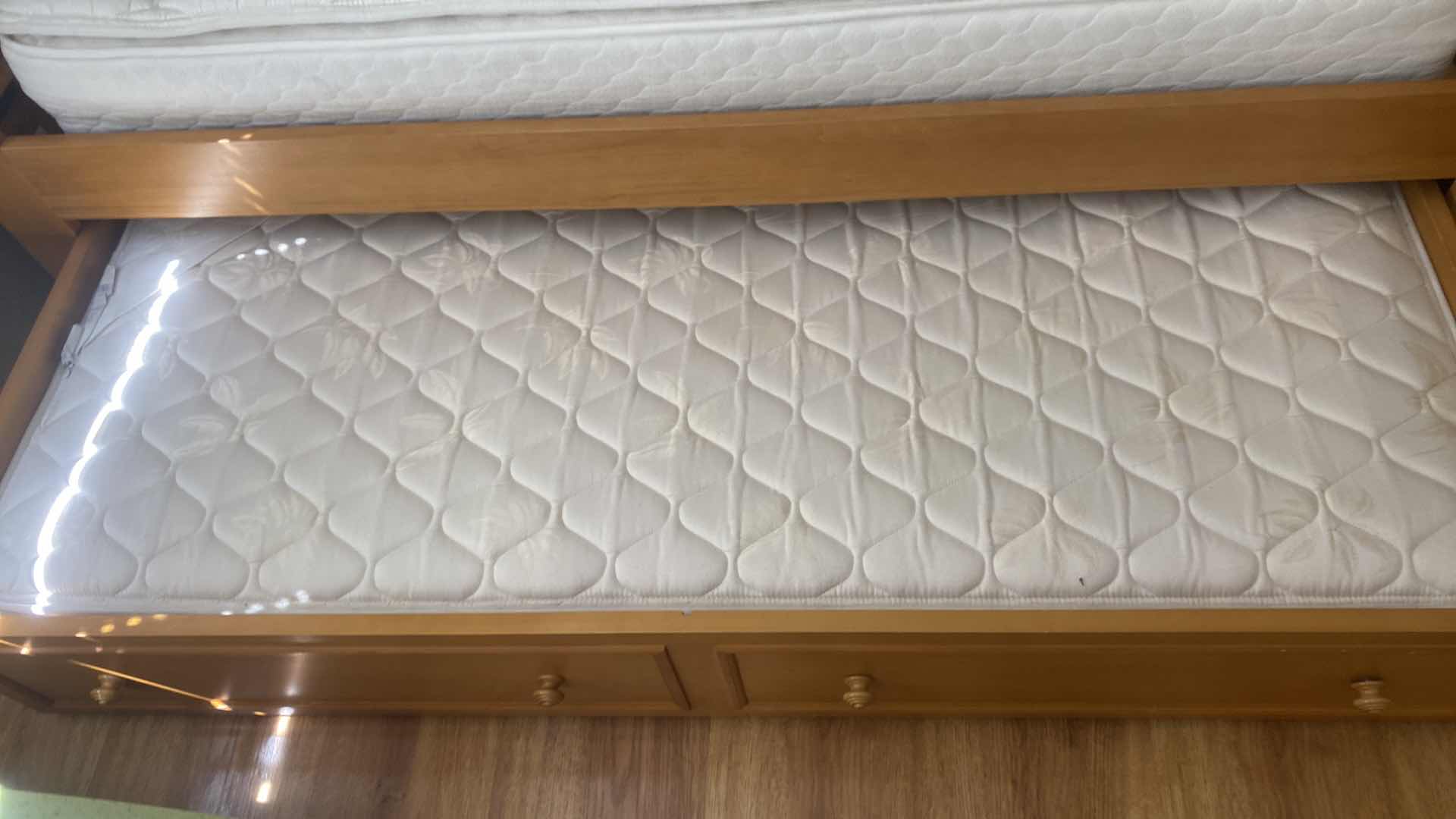 Photo 1 of CAFE KID WOOD TRUNDLE BED-FRAME INCLUDES MATTRESSES 43 1/2” x 87” H53”