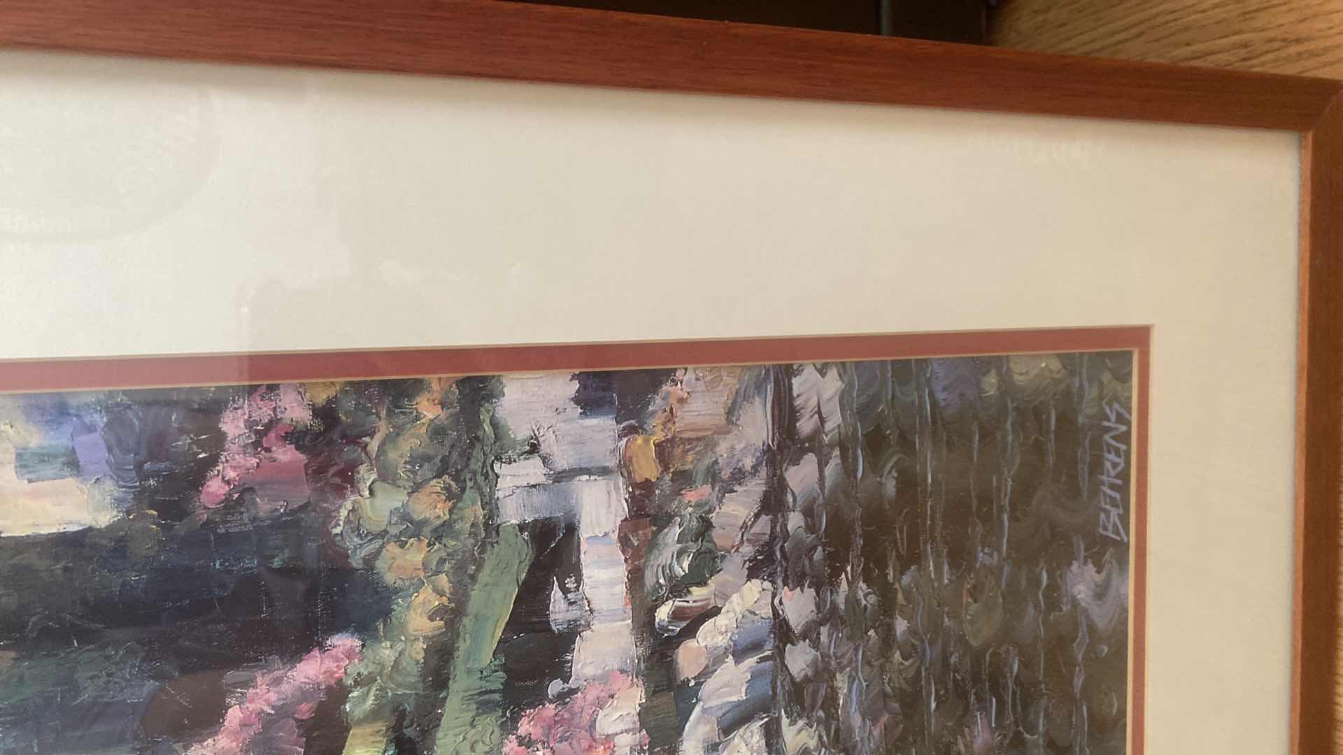 Photo 1 of WOOD FRAMED “VILLA BALBIAVELLI” SIGNED PRINT ARTWORK 38“ x 28“