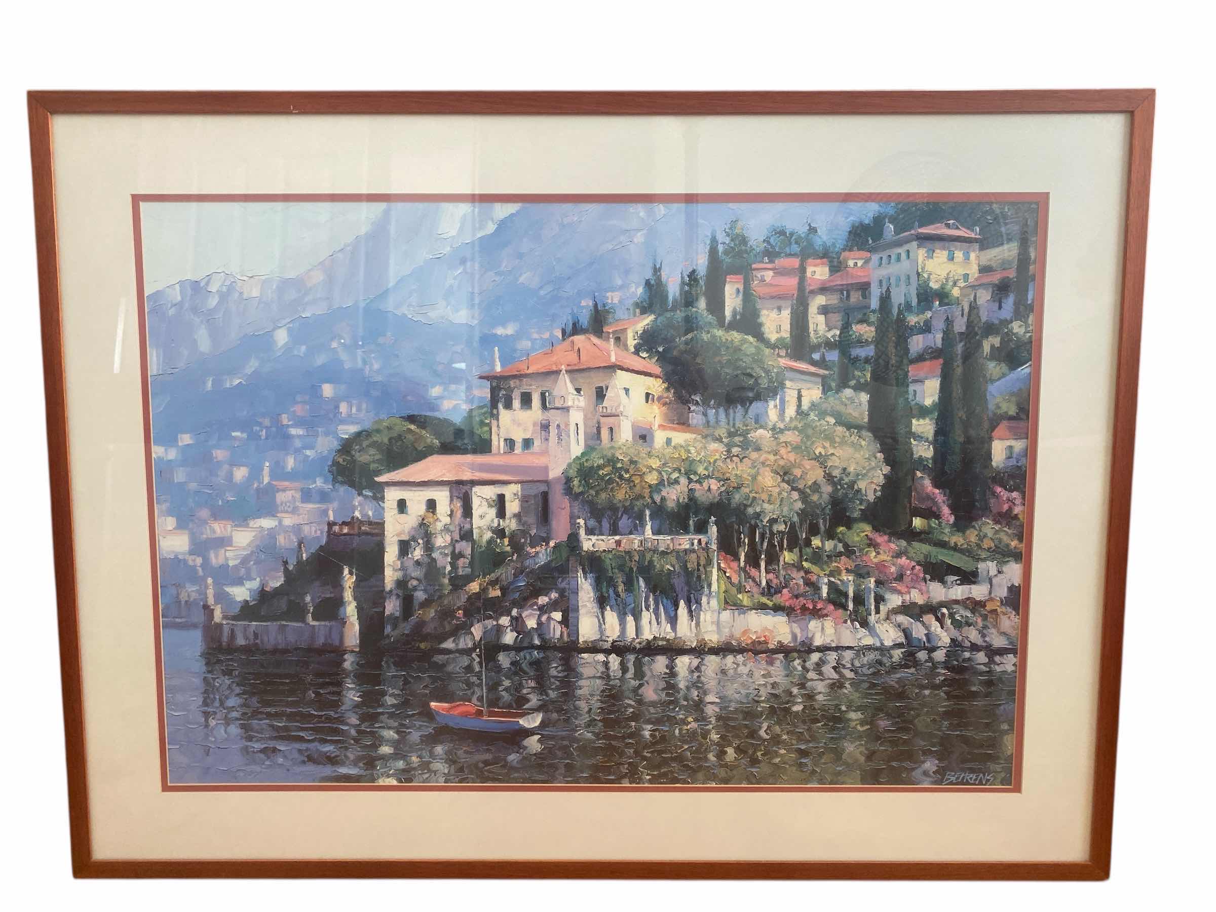 Photo 1 of WOOD FRAMED “VILLA BALBIAVELLI” SIGNED PRINT ARTWORK 38“ x 28“