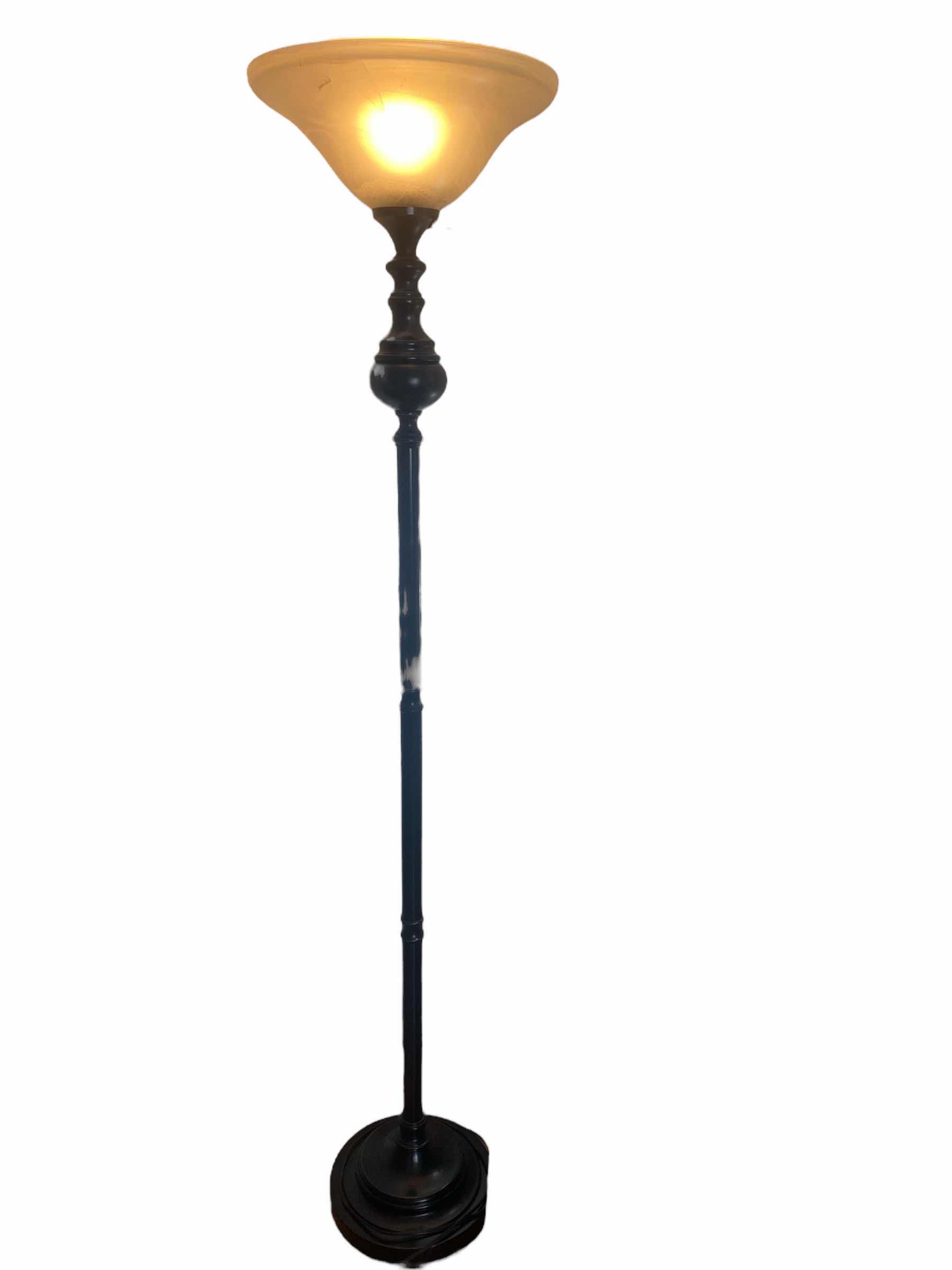 Photo 1 of TORCHIERE LAMP WITH GLASS FIXTURE H72”