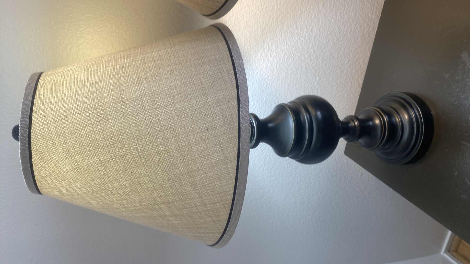 Photo 1 of PAIR OF BLACK ALUMINUM TABLE LAMPS H30”