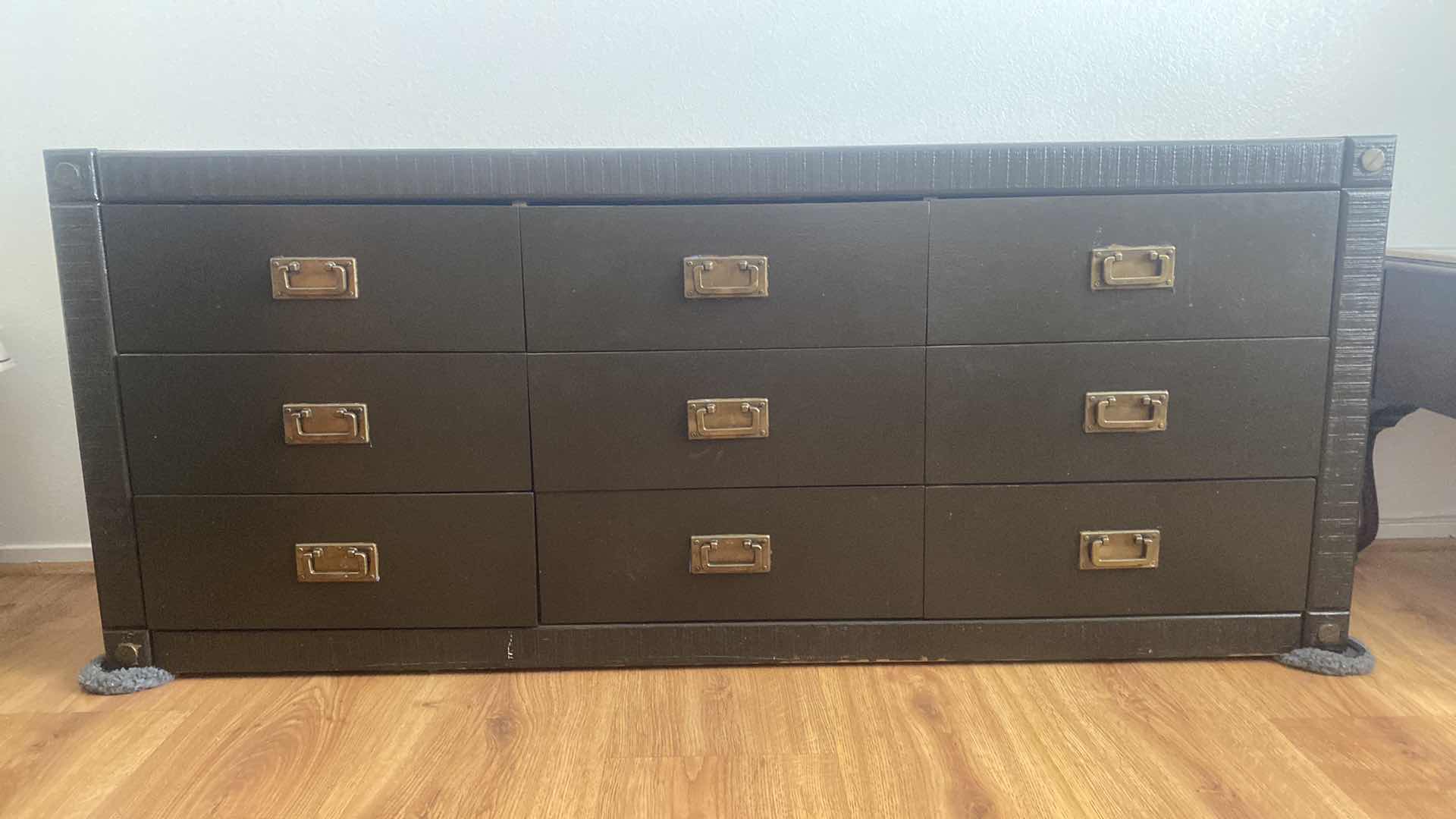 Photo 1 of BROWN WOOD 9 DRAWER ASIAN STYLE DRESSER 71“ x 17“ H30”