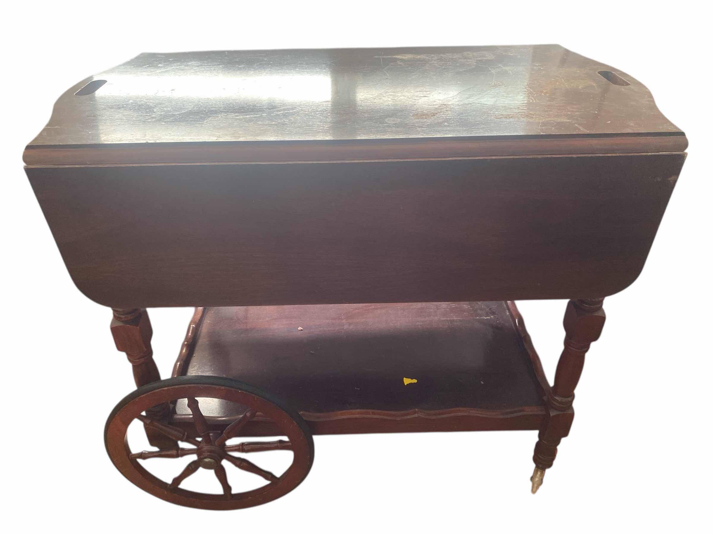 Photo 1 of WOOD TEA/BEVERAGE CART 34“ x 19“ H29”