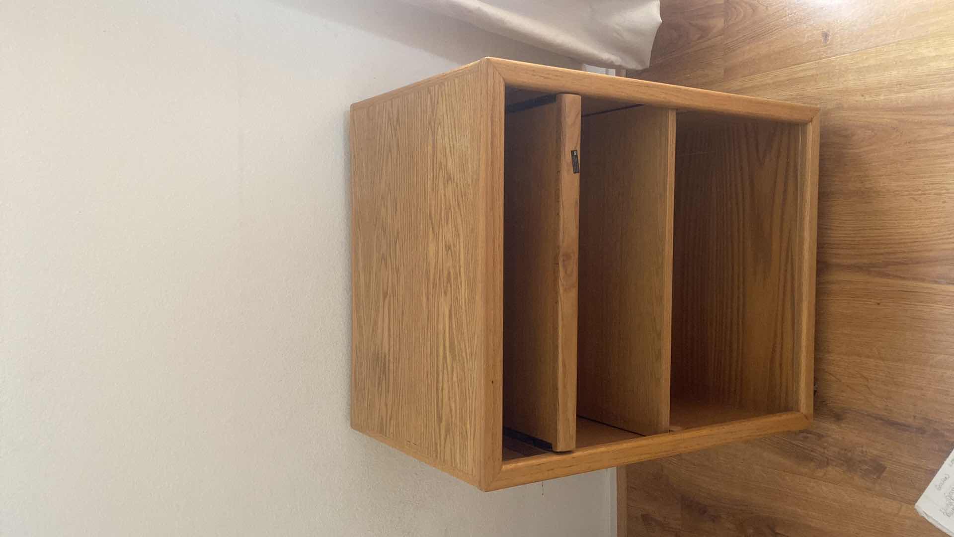 Photo 1 of OAK ROLLING CART WITH INE PULL OUT SHELF 25” x 17” H32”