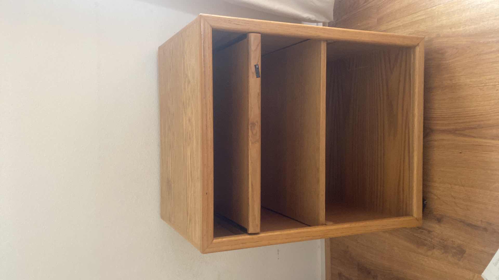 Photo 1 of OAK ROLLING CART WITH INE PULL OUT SHELF 25” x 17” H32”