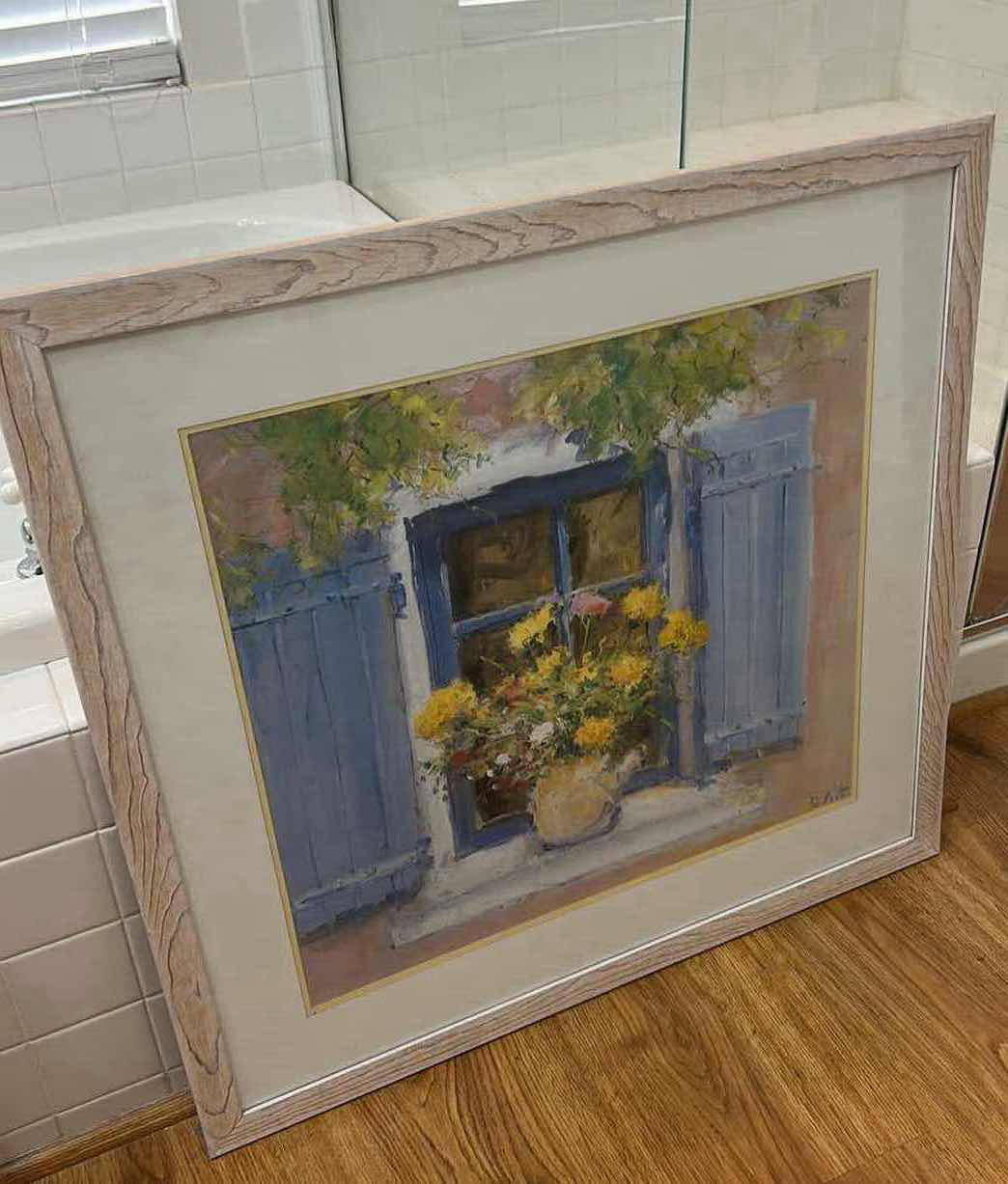 Photo 1 of FRAMED FLORAL IN WINDOWSILL ARTWORK 36” x H32”