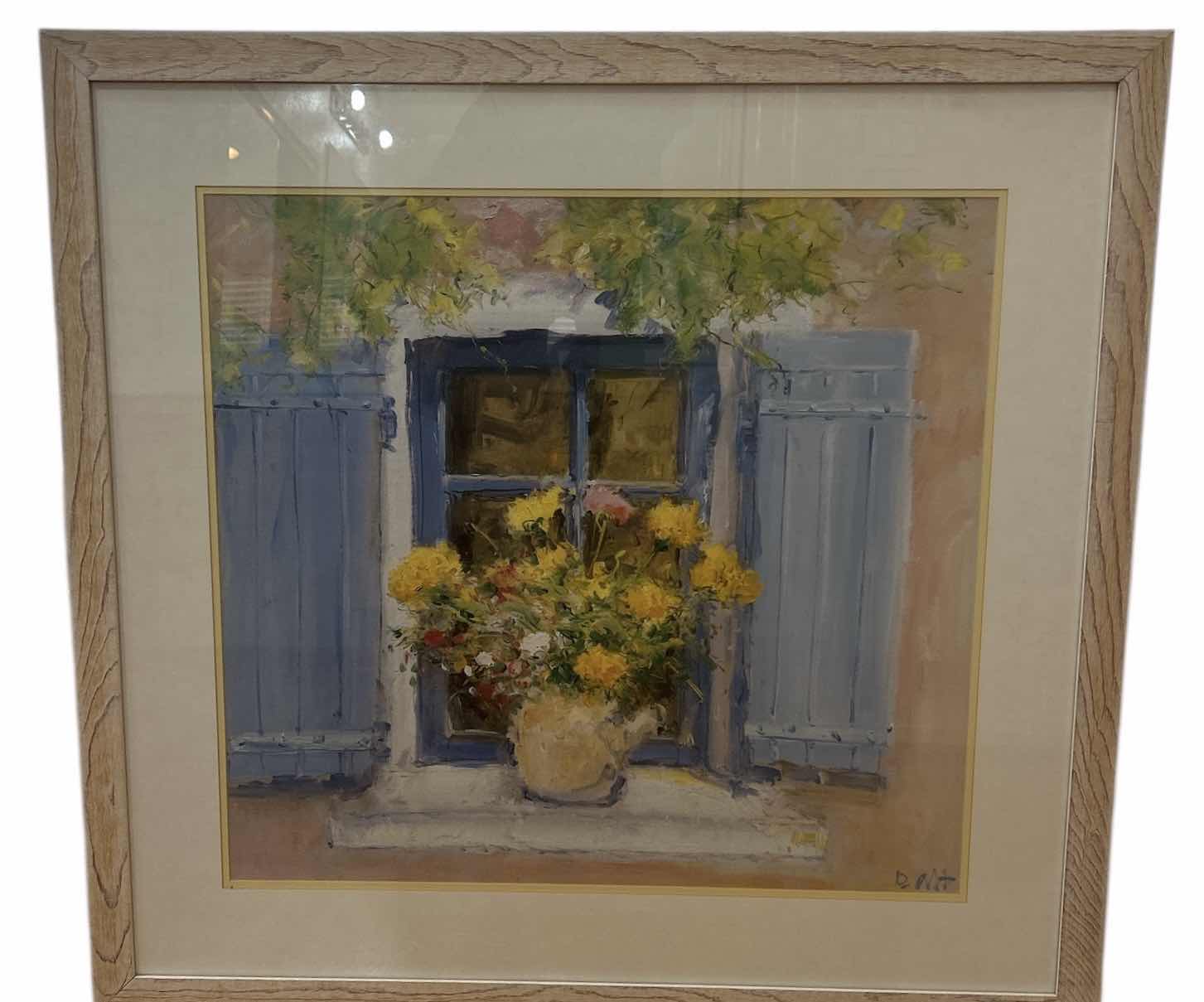 Photo 1 of FRAMED FLORAL IN WINDOWSILL ARTWORK 36” x H32”