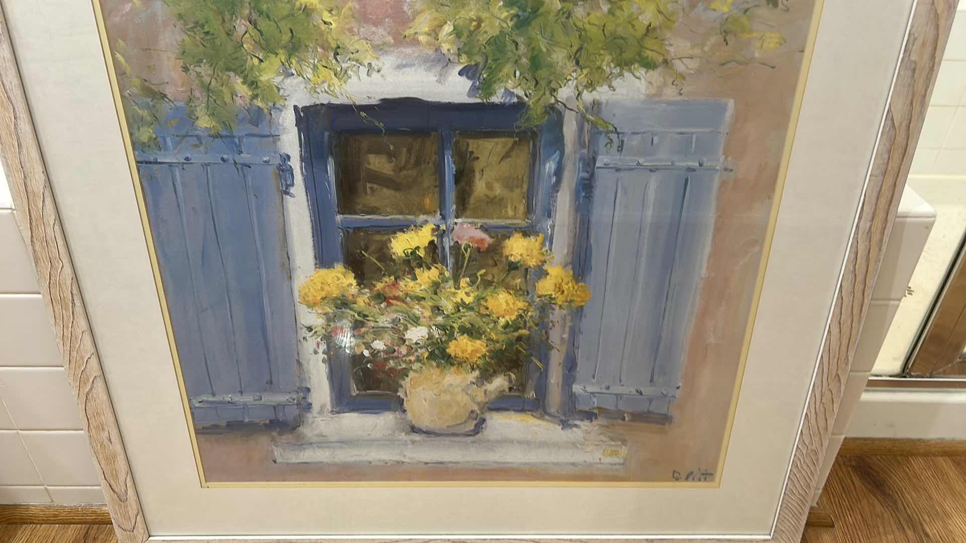 Photo 1 of FRAMED FLORAL IN WINDOWSILL ARTWORK 36” x H32”