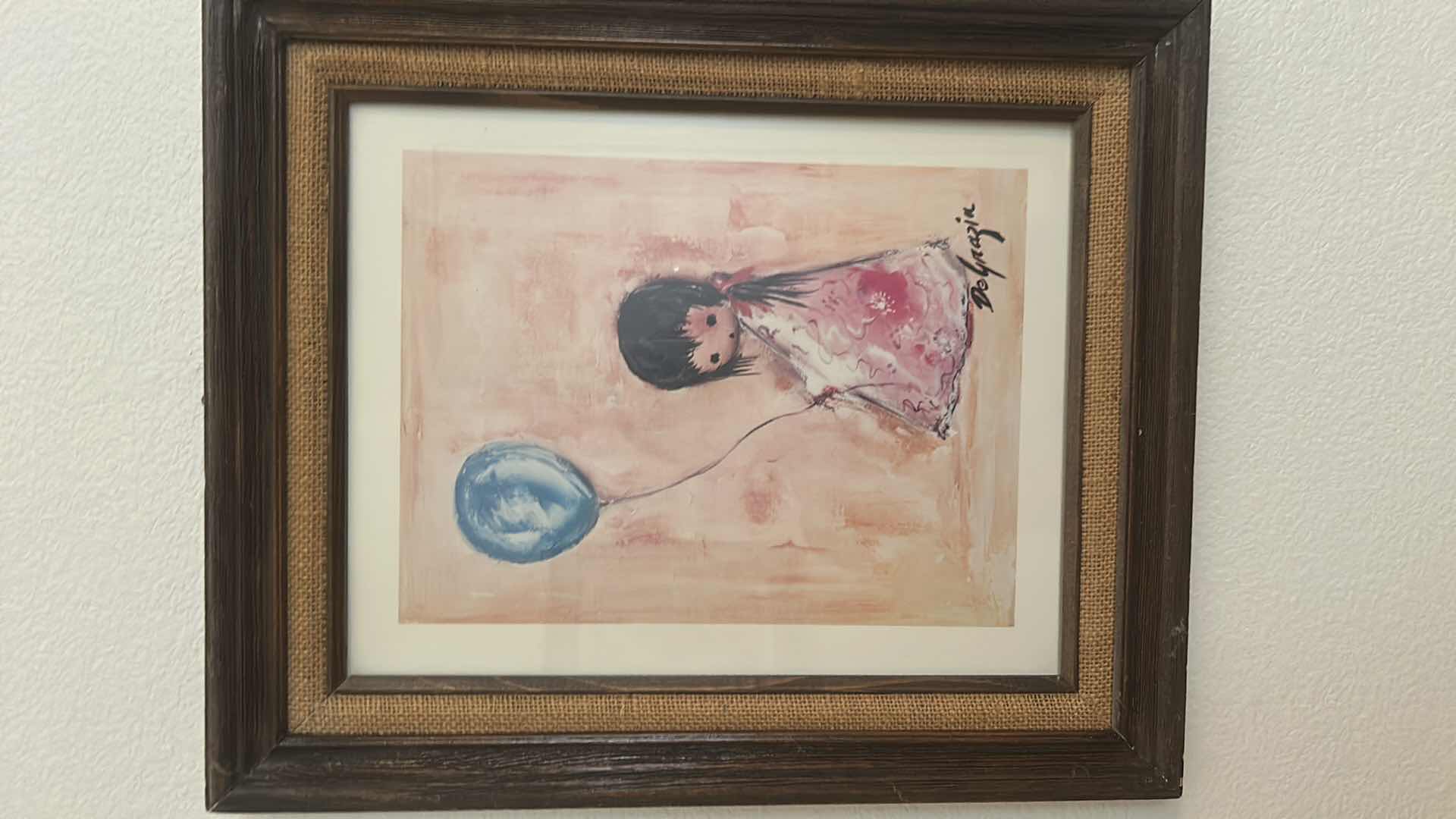 Photo 2 of FRAMED DEGRAZIA SIGNED WATERCOLOR ARTWORK 15 1/2” x 18 1/2”