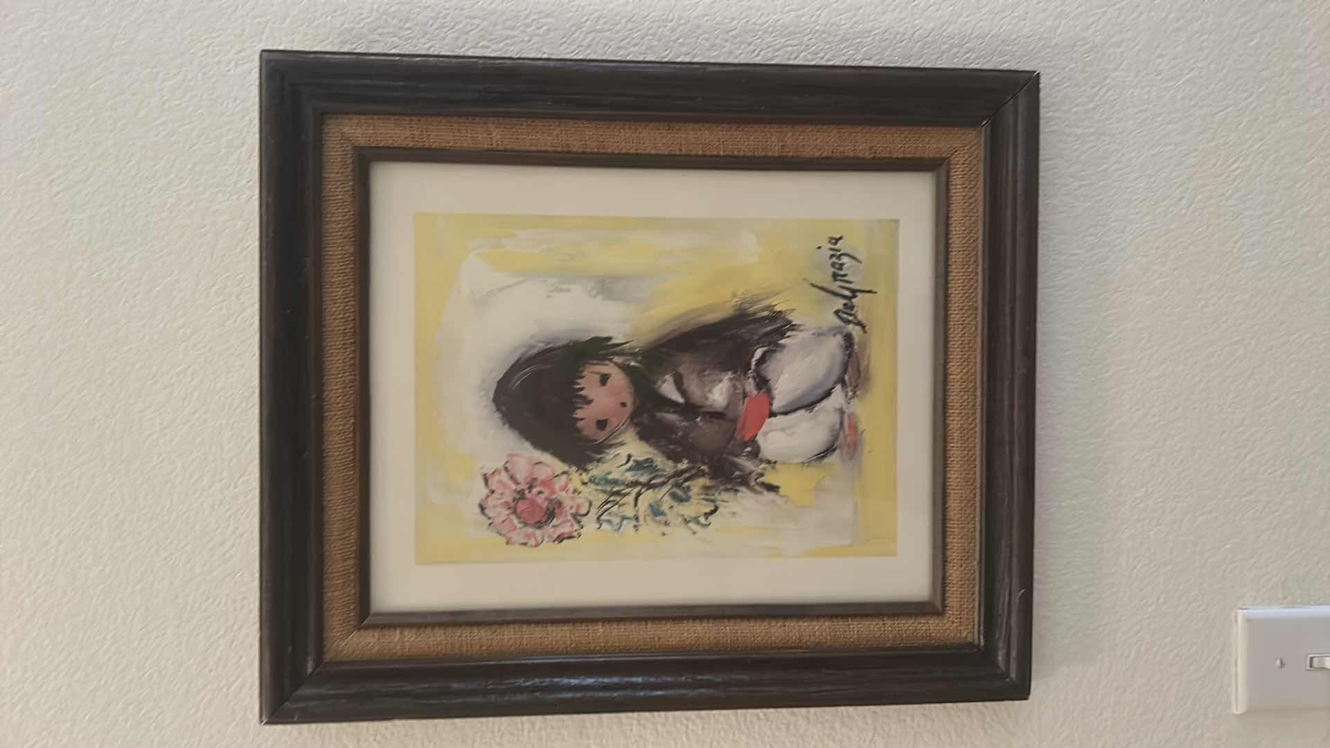 Photo 2 of FRAMED DEGRAZIA SIGNED WATERCOLOR ARTWORK 15 1/2” x 18 1/2”