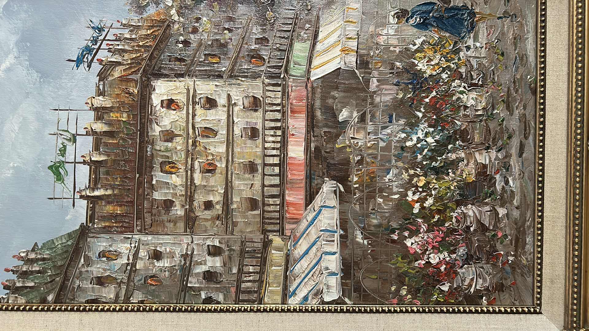 Photo 1 of FRAMED OIL ON CANVAS,  BURRETT ARTWORK 17” x H29”