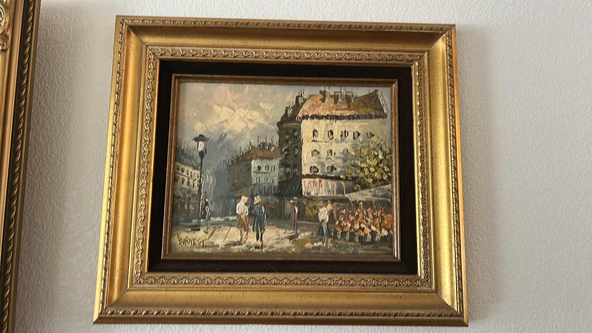 Photo 1 of VINTAGE FRAMED OIL ON CANVAS, IMPRESSIONIST PAINTING ARTWORK SIGNED BURNETT 15” x H13”