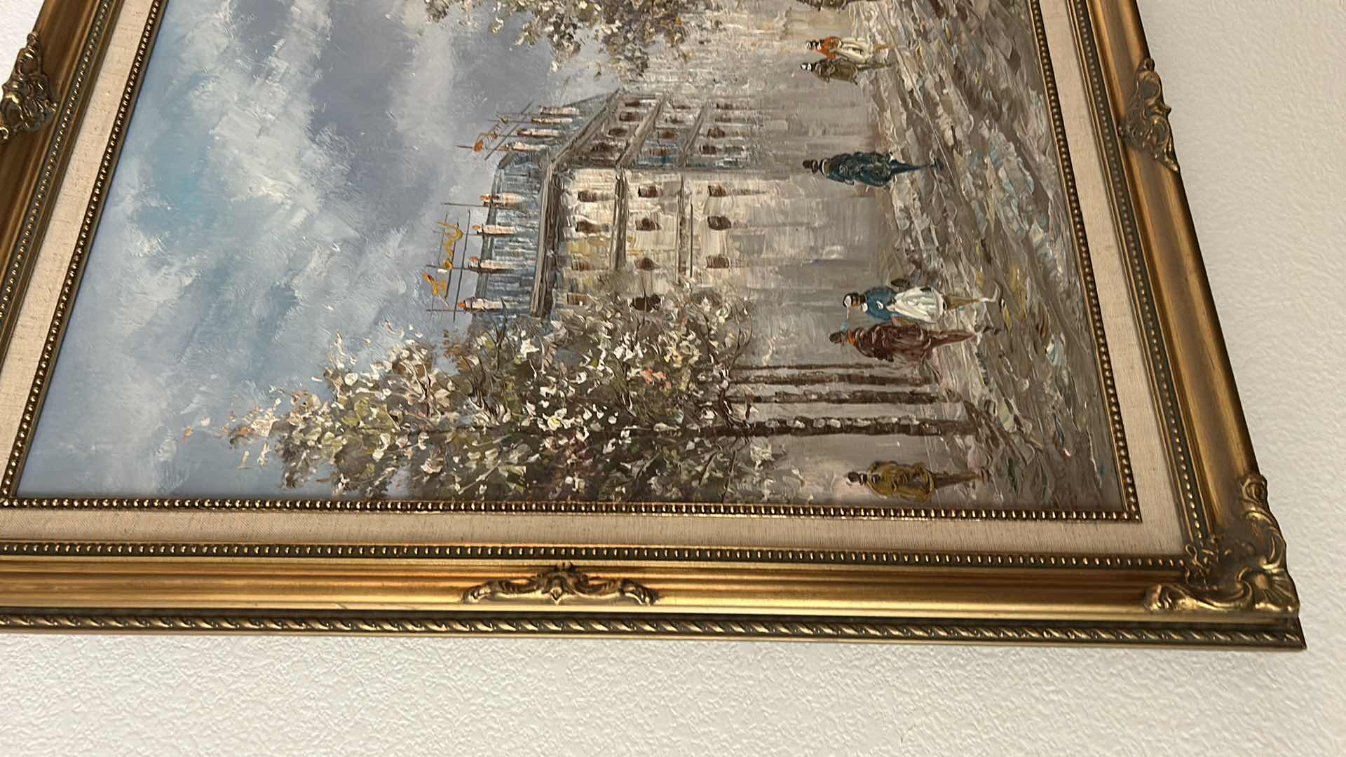 Photo 4 of VINTAGE FRAMED OIL ON CANVAS, IMPRESSIONIST PAINTING ARTWORK 25” x H29”