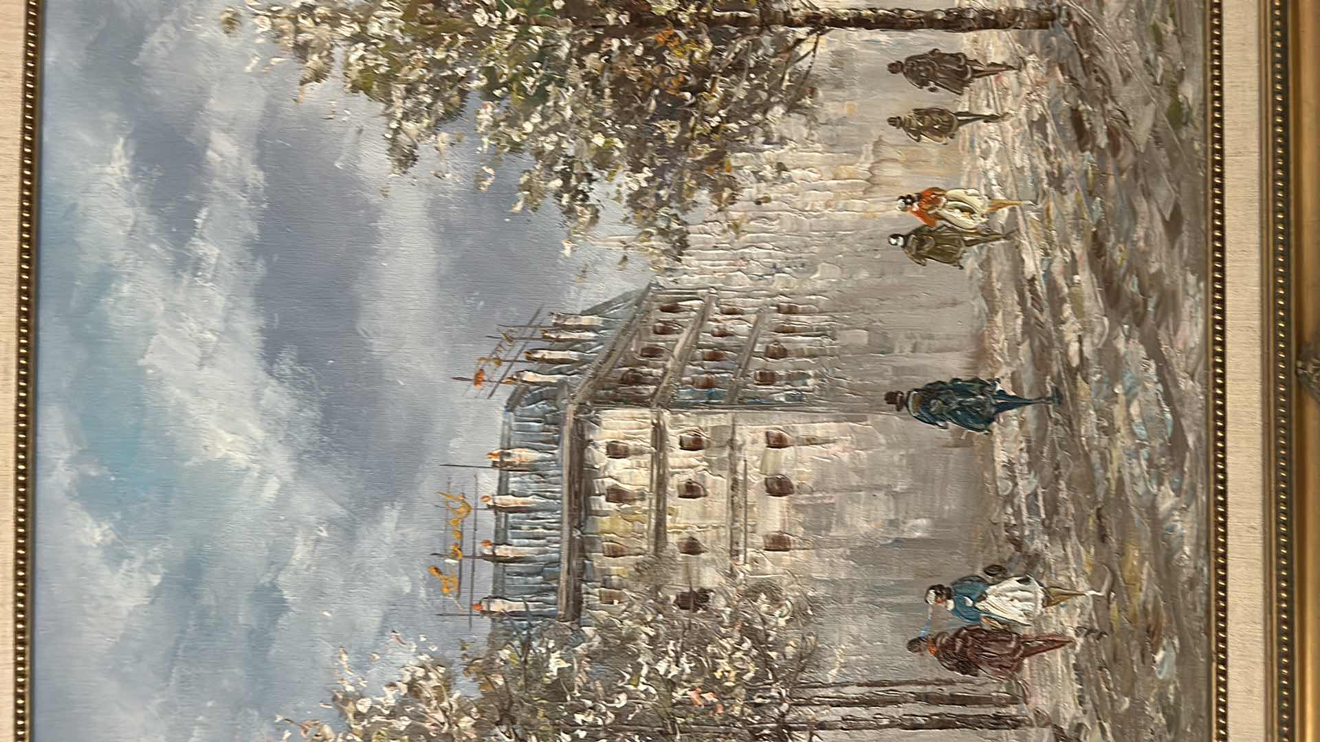 Photo 3 of VINTAGE FRAMED OIL ON CANVAS, IMPRESSIONIST PAINTING ARTWORK 25” x H29”