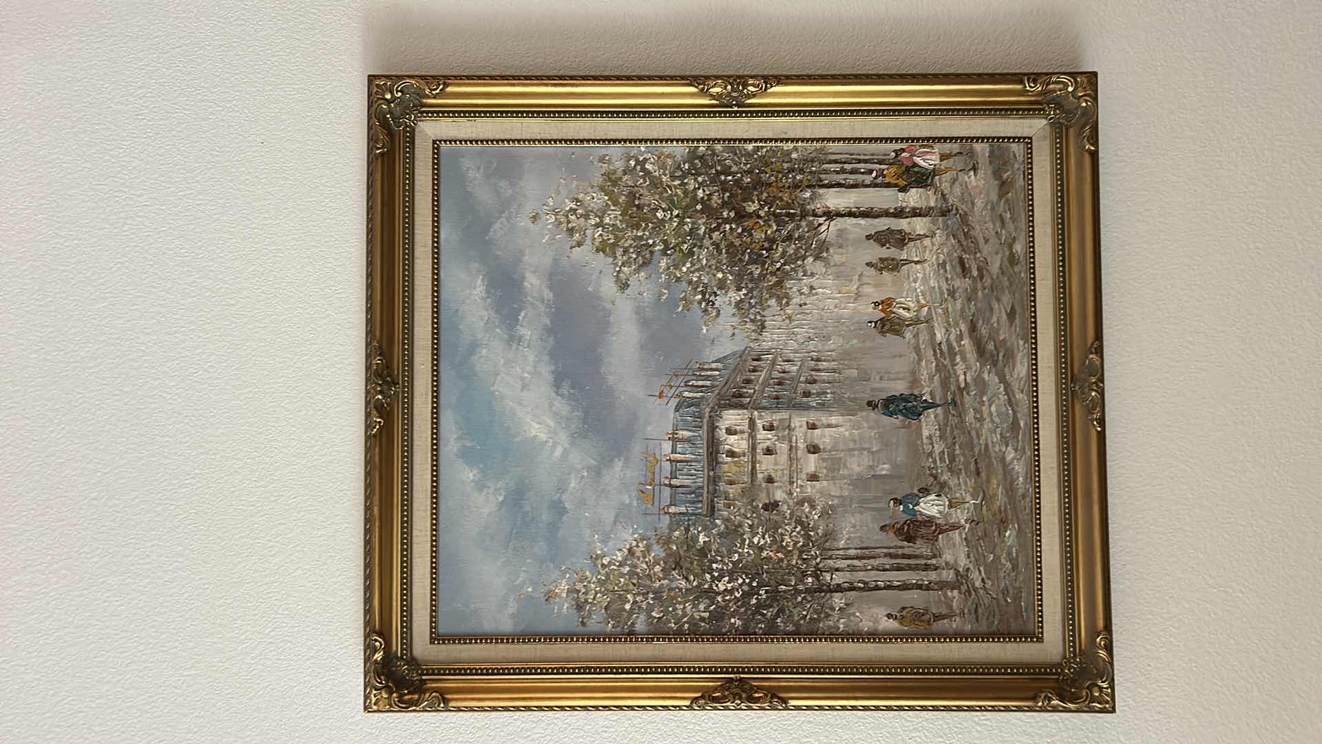 Photo 1 of VINTAGE FRAMED OIL ON CANVAS, IMPRESSIONIST PAINTING ARTWORK 25” x H29”