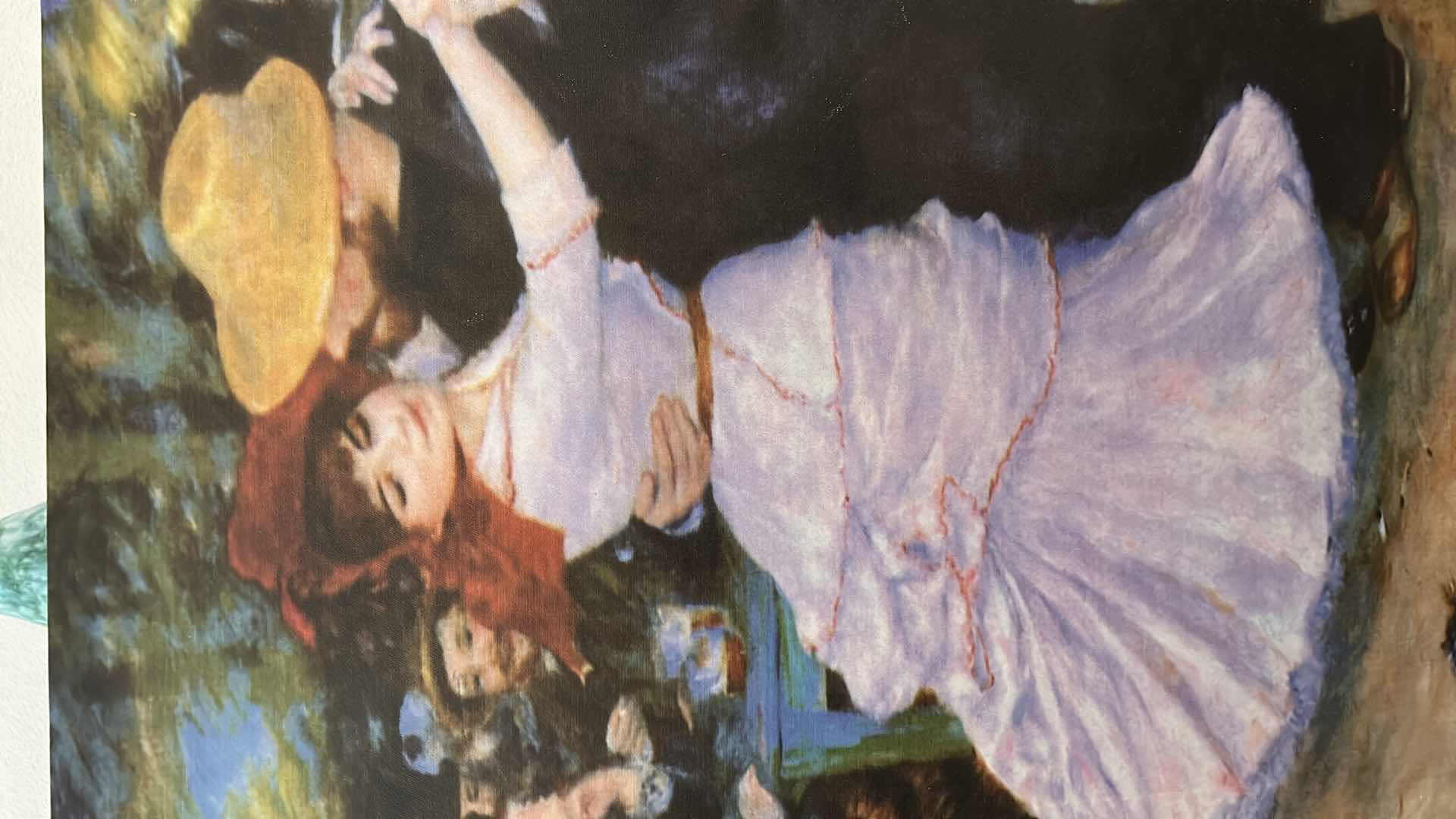 Photo 1 of STRETCHED CANVAS, DEPICTING PIERRE-AUGUSTE RENOIRS FAMOUS PAINTING, “DANCE AT BOUGIVAL” ARTWORK 2’ x H32”