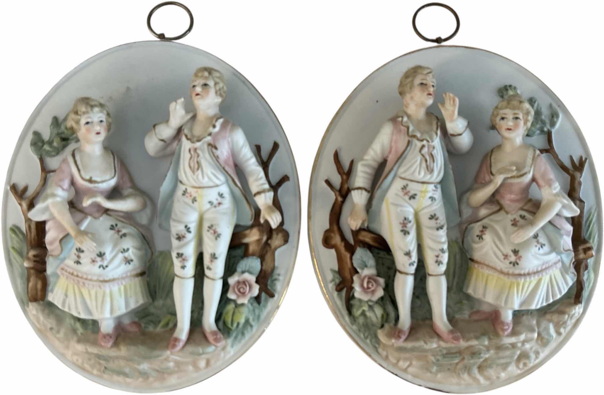 Photo 1 of 2 VINTAGE PORCELAIN WALL PLAQUES H6.5”