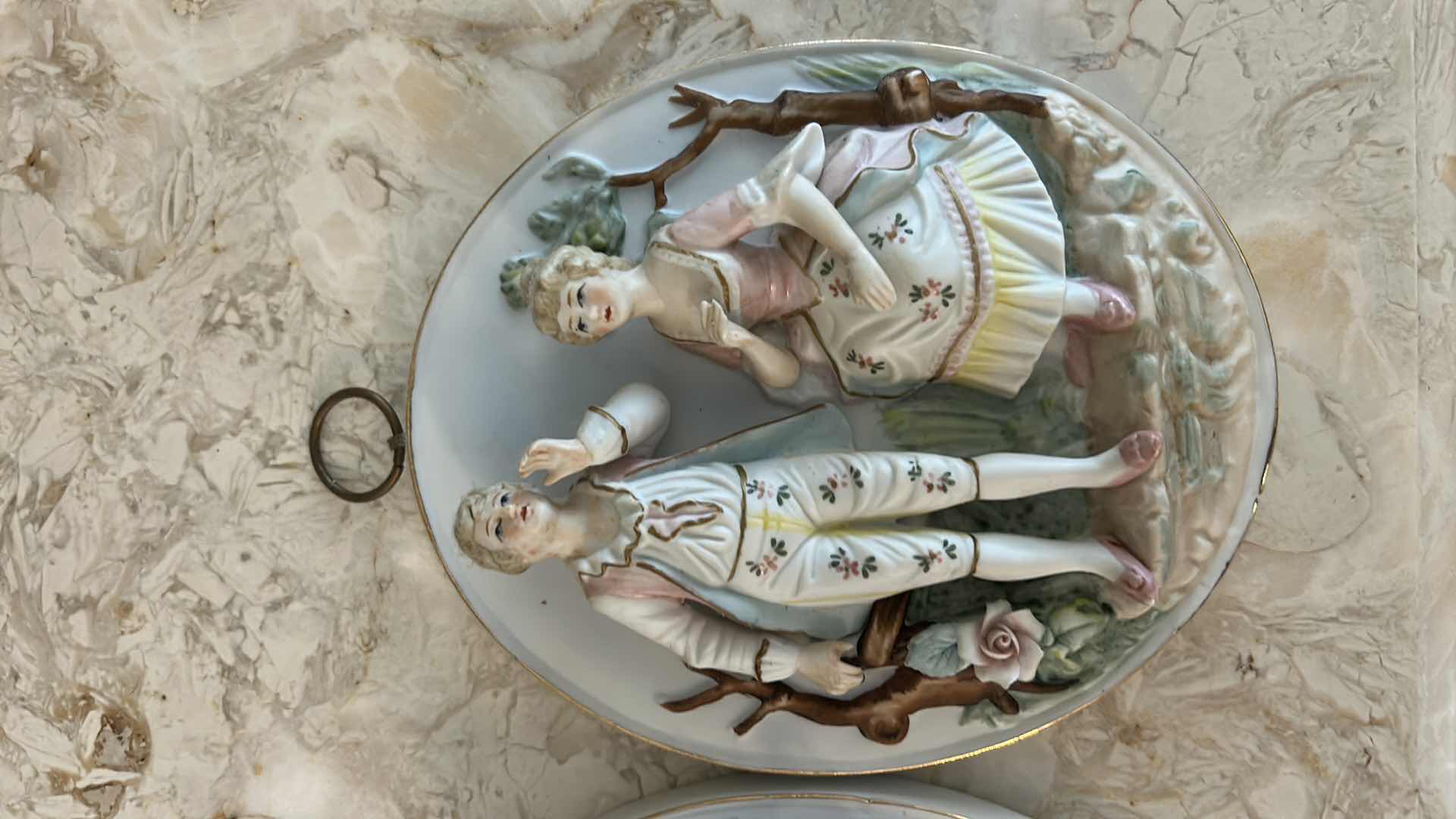 Photo 3 of 2 VINTAGE PORCELAIN WALL PLAQUES H6.5”