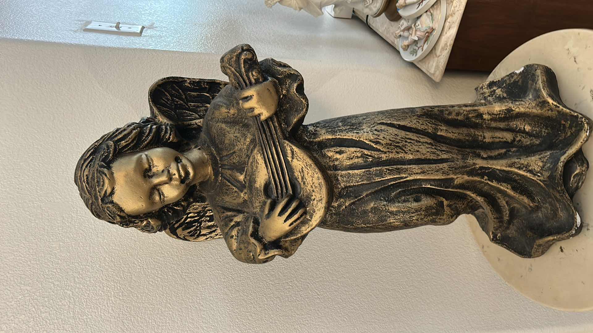 Photo 1 of LARGE ORNATE GOLD CERAMIC ANGEL H29”