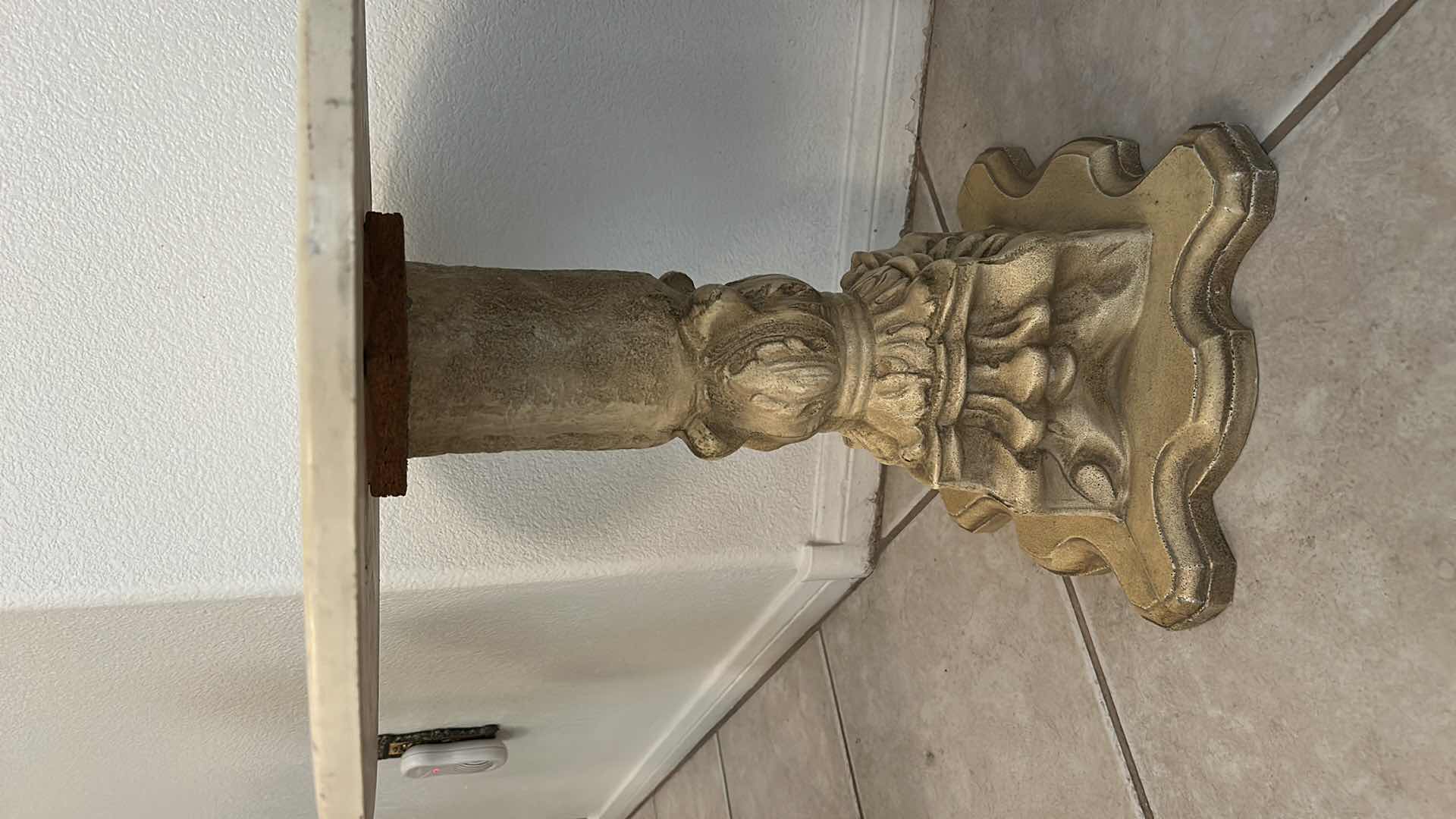 Photo 2 of SMALL VINTAGE STONE TOP TABLE 18” x H17 1/2”