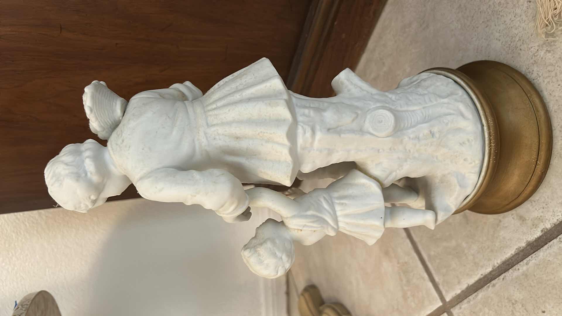 Photo 1 of $250 VINTAGE BISQUE 13.5" FIGURINE FATHER AND SON  H14”