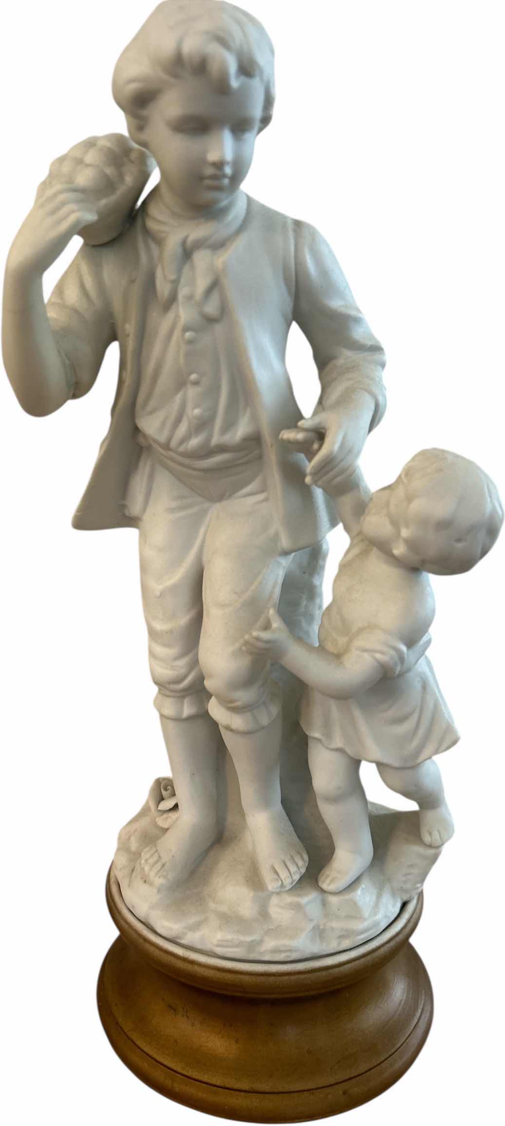 Photo 1 of $250 VINTAGE BISQUE 13.5" FIGURINE FATHER AND SON  H14”