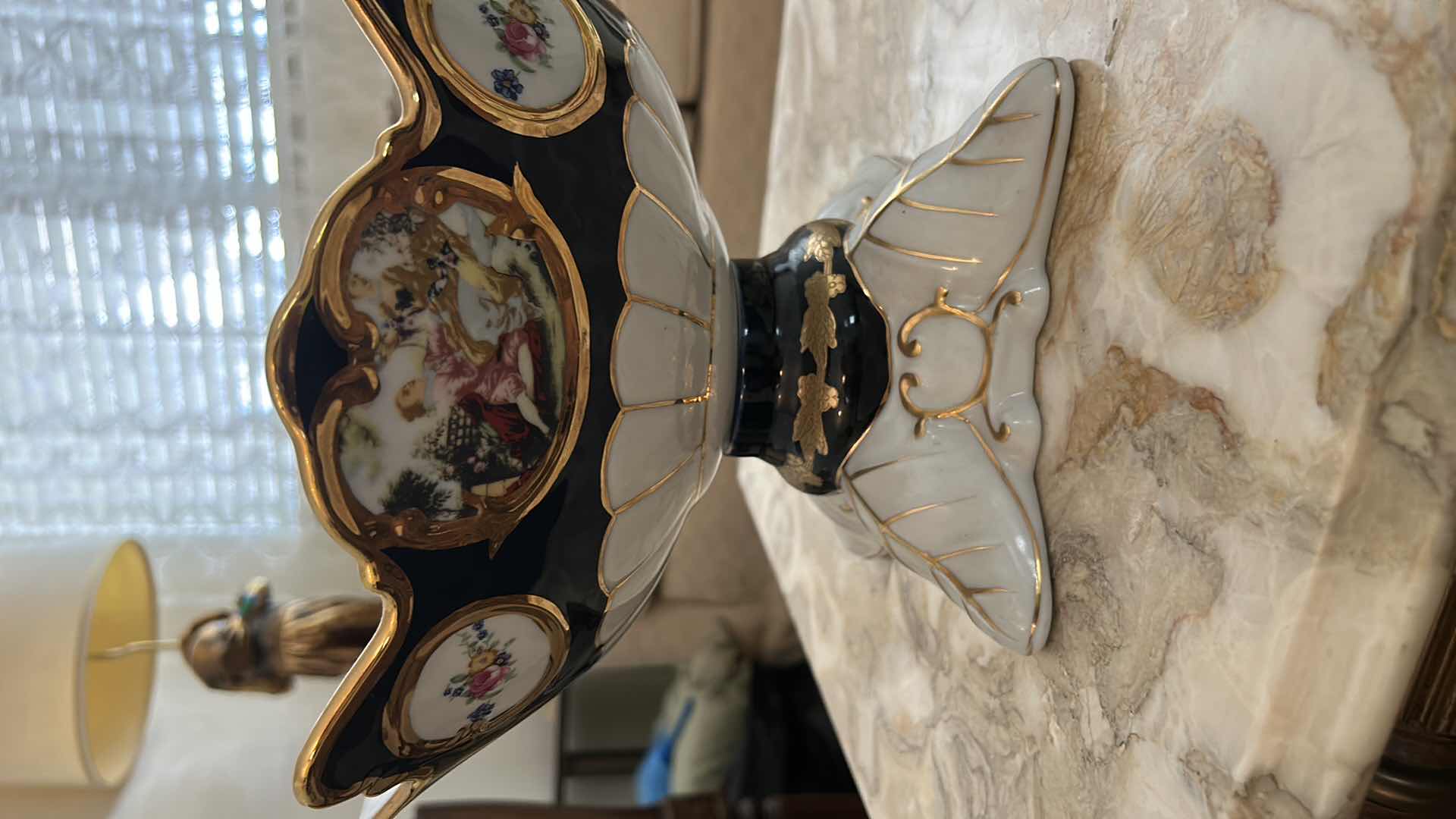 Photo 4 of VINTAGE PORCELAIN DECORATIVE BOWL 12” x 9” x H7 1/2”