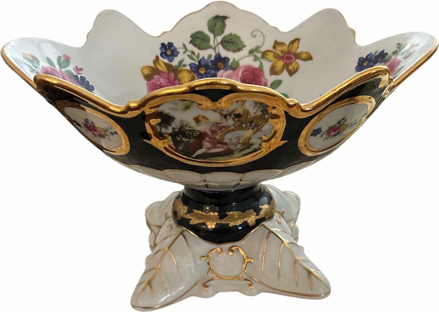 Photo 1 of VINTAGE PORCELAIN DECORATIVE BOWL 12” x 9” x H7 1/2”