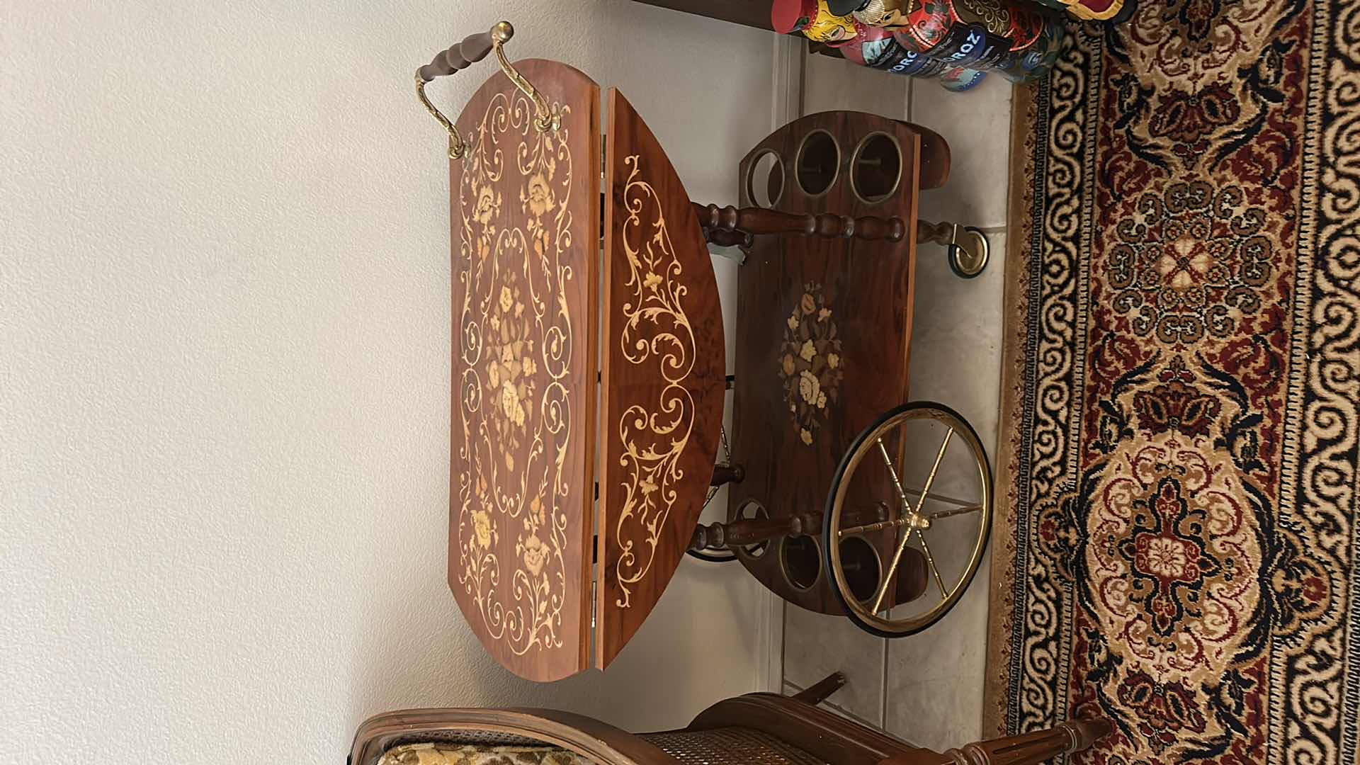 Photo 2 of VINTAGE PAINTED BARCART 30“ x 16“ x 26